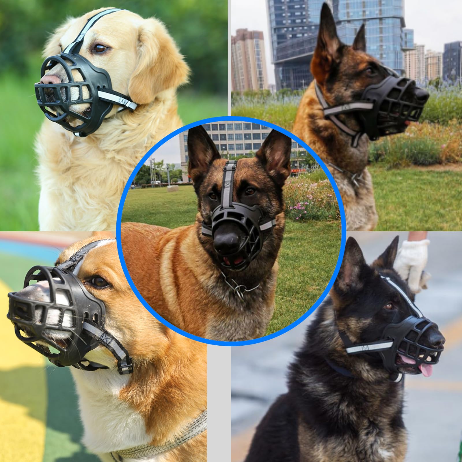 Dog Muzzle, Soft Basket Muzzle For Dogs, Dog Mouth Guard For Small Medium Large Dogs, Stop Biting, Chewing And Barking, Breathab