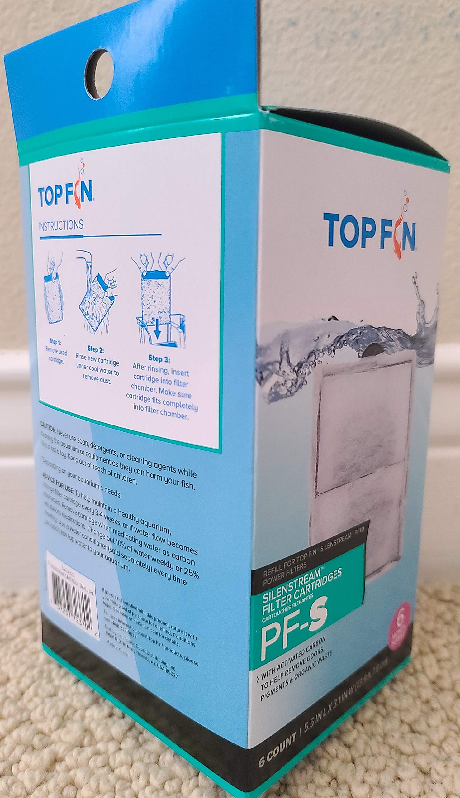 Top Fin Silenstream Pf-S Small Filter Cartridges (6 Count) Refill For Pf10 Power Filters (5.5In X 3.1In)