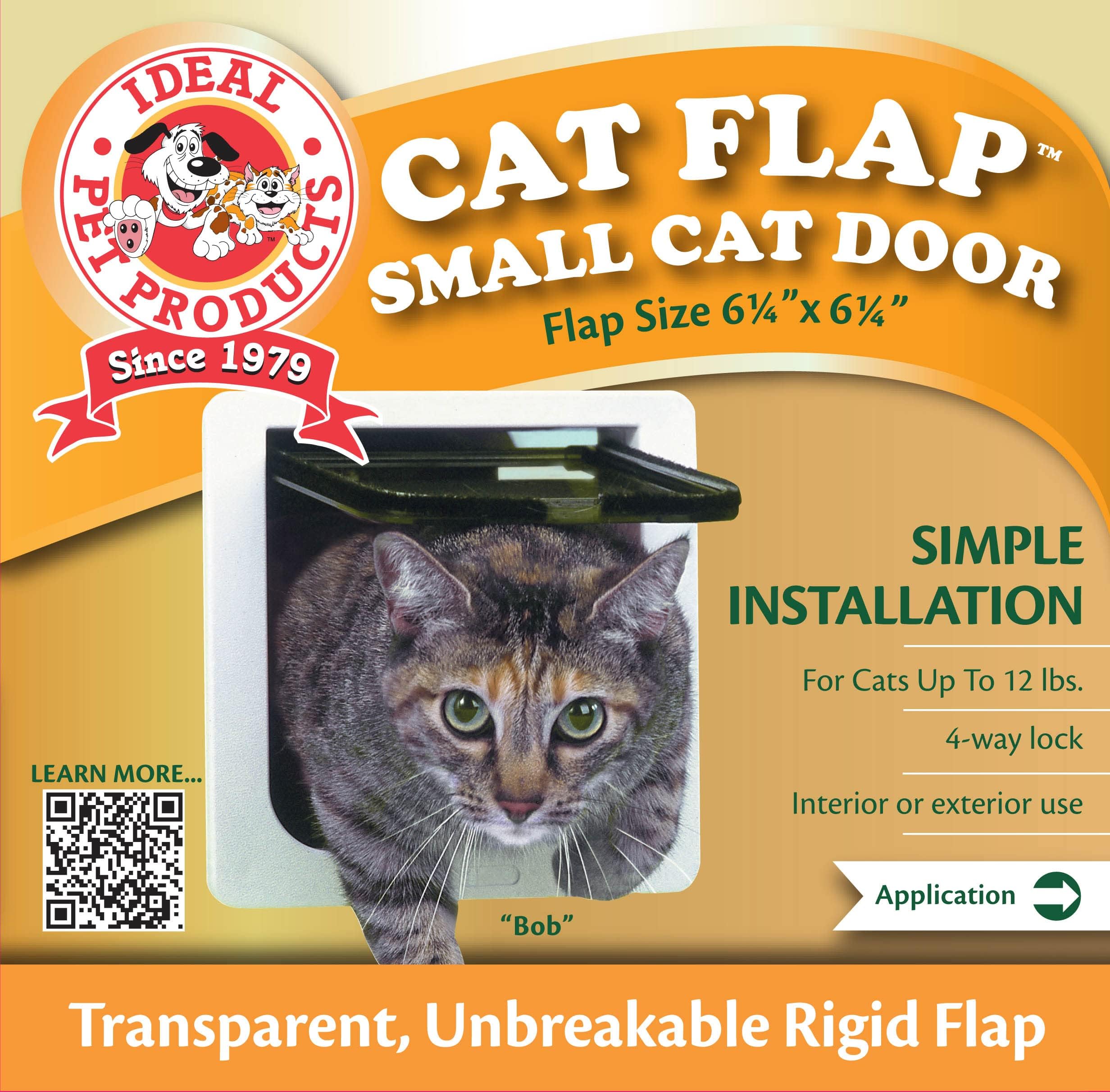 Ideal Pet Products Cat Flap Door With 4 Way Lock, 6.25'' X 6.25'' Flap Size