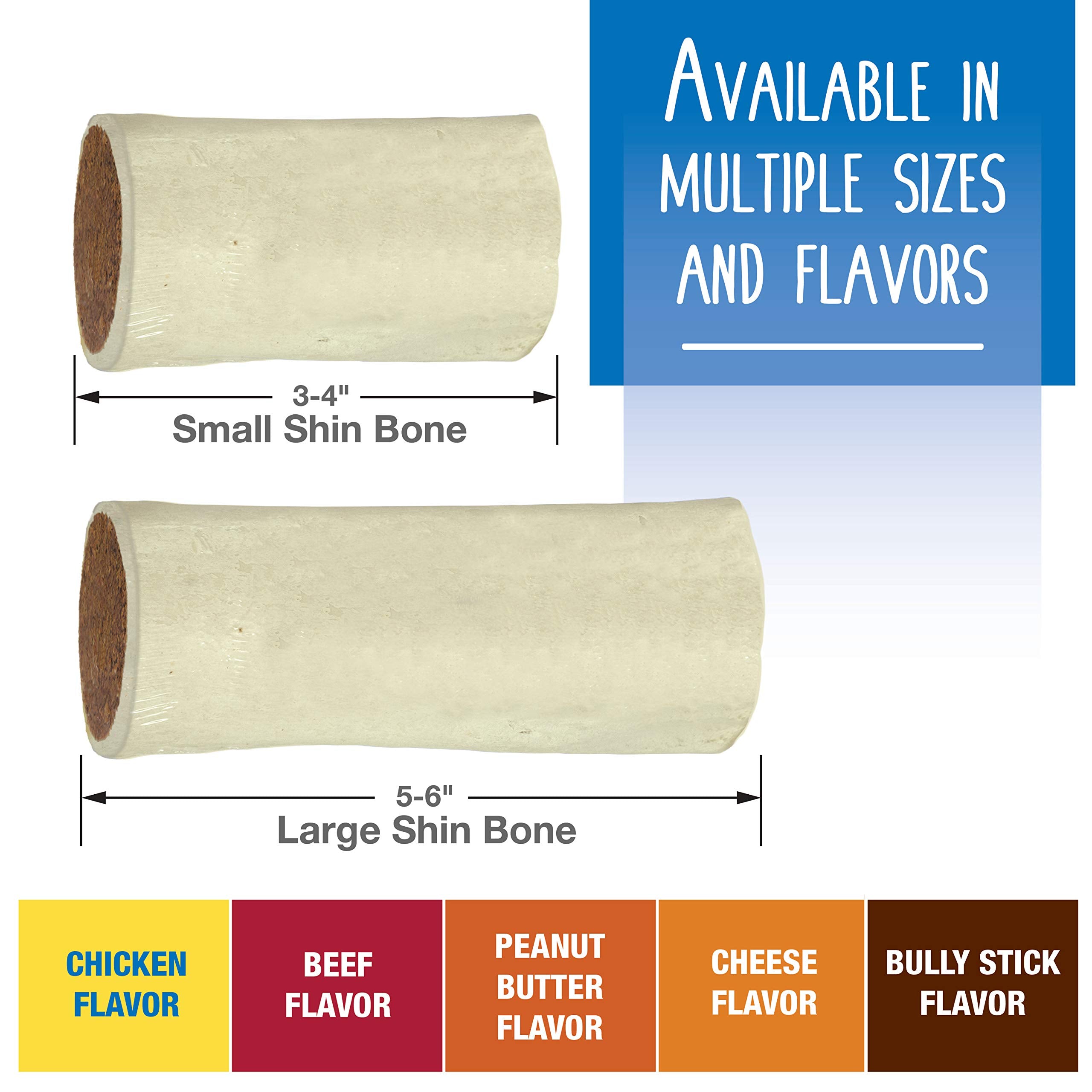 Cadet Stuffed Shin Bone - Highly Digestible, High Protein, Long-Lasting Dog Chew Bone for Aggressive Chewers, Supports Dental He