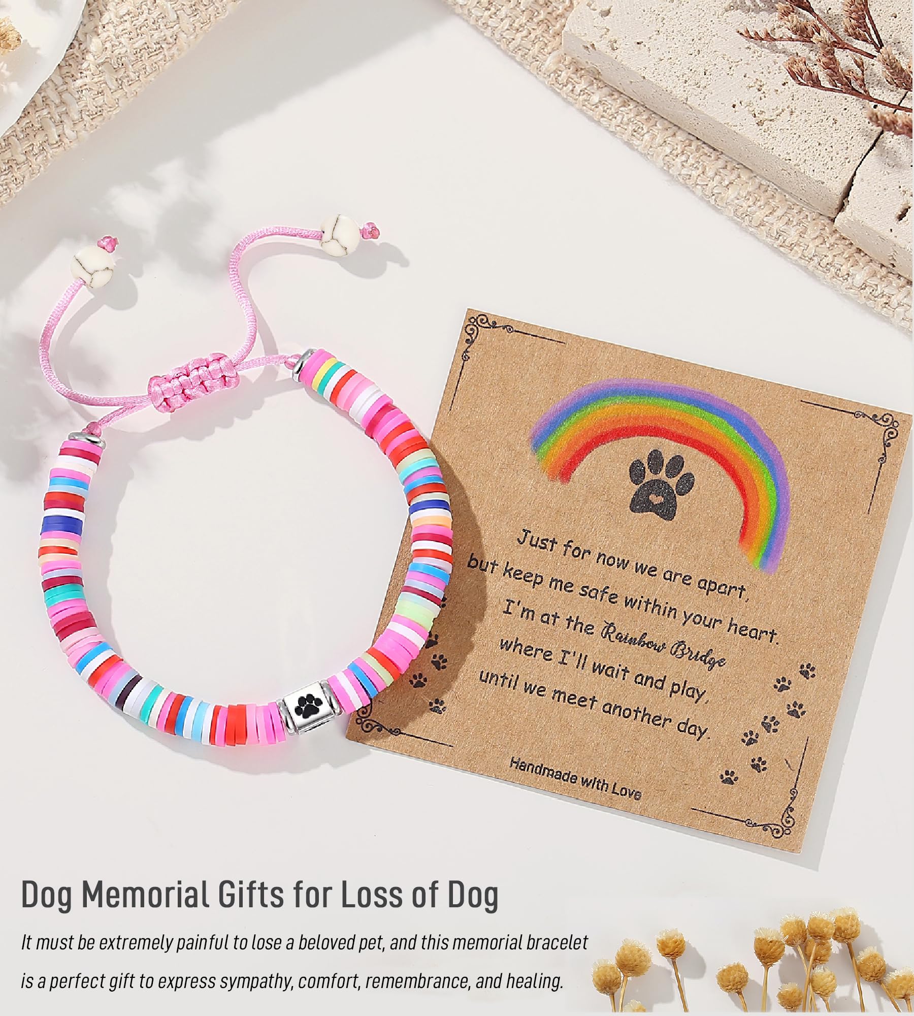 TONY & SANDY Dog Memorial Gifts for Loss of Dog, Pet Memorial Gifts for Dogs, Sympathy Pet Memorial Bracelet for Girls Women Who