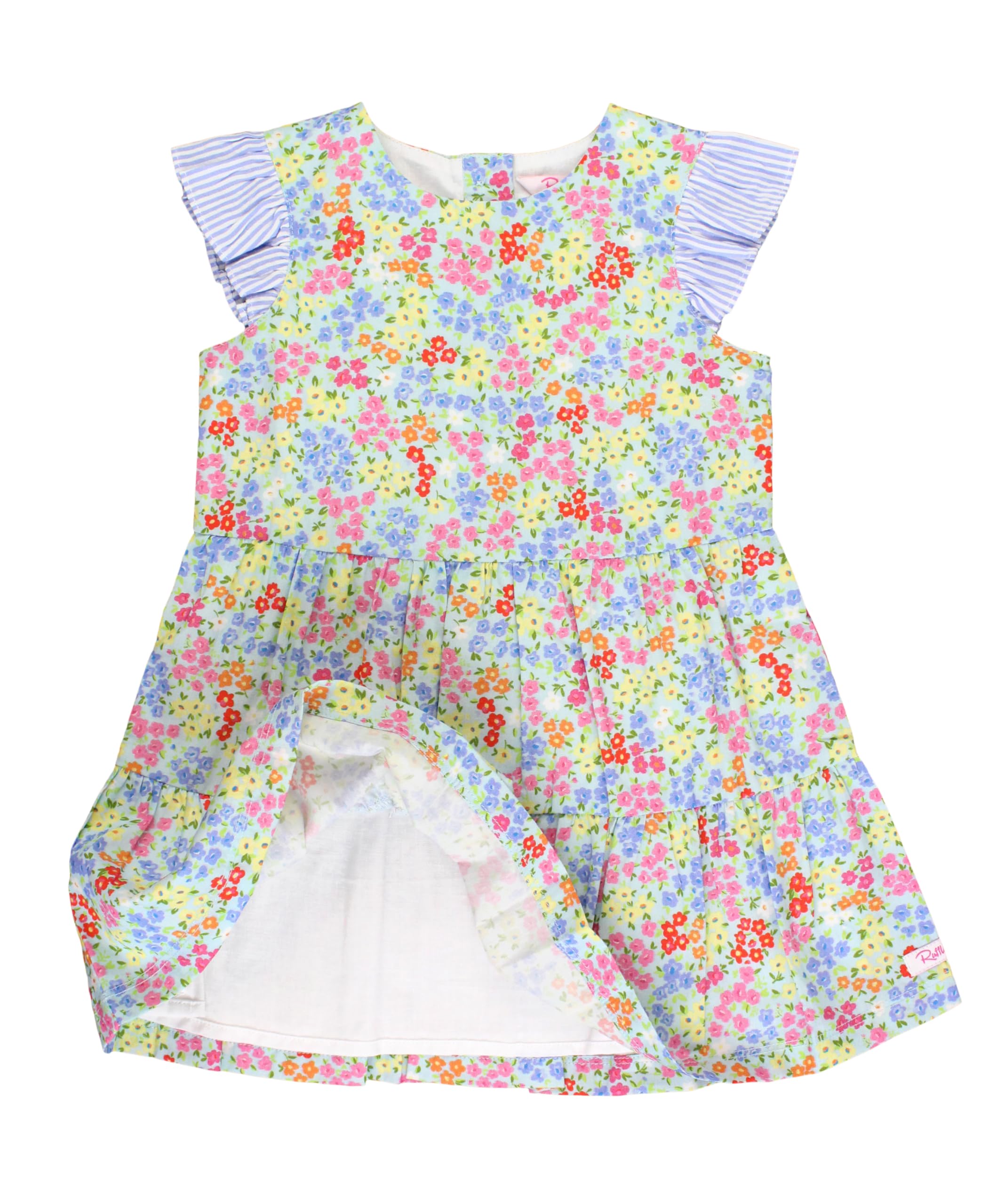 Rufflebutts Petaling Around Flutter Sleeve Tiered Dress - 6-12M