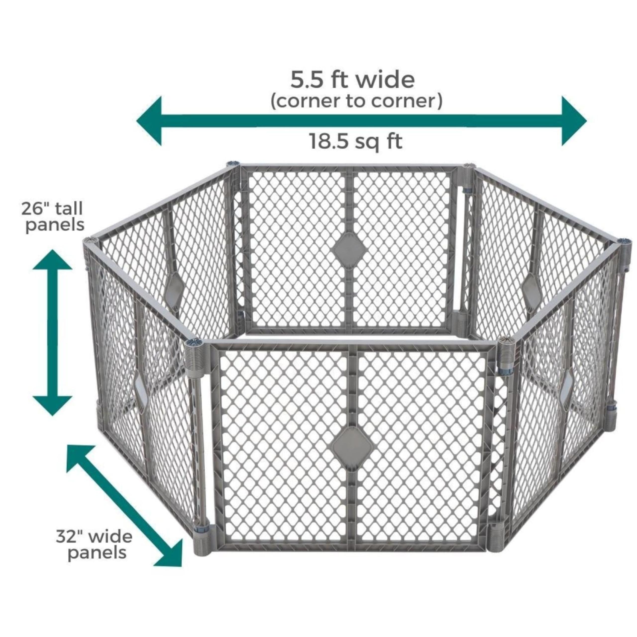 North States Mypet Petyard: 5.5 Ft. Wide Customizable Folding Dog Playpen Indoor/Outdoor. Made In Usa. 6-Panel Puppy Playpen. Fr