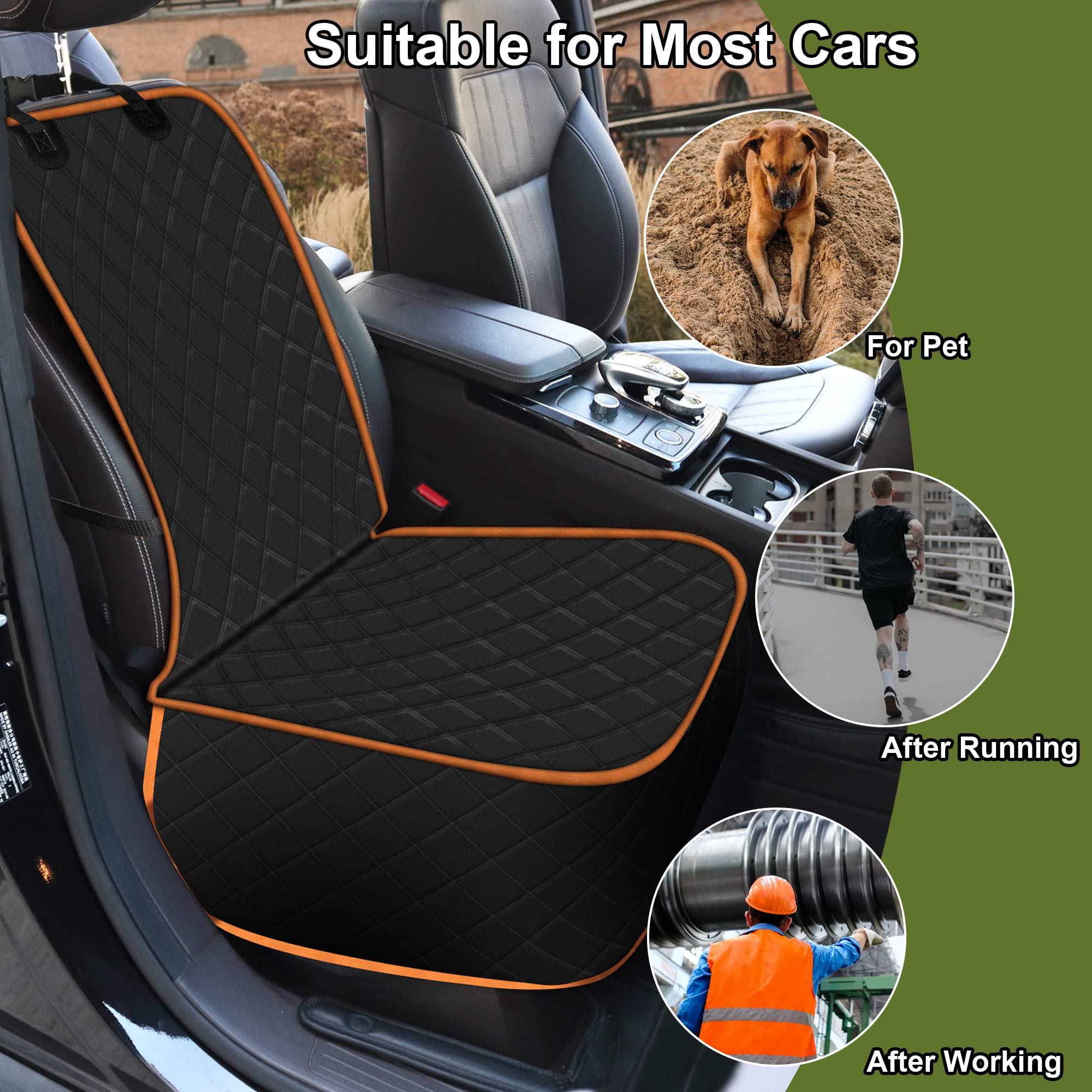 2 Packs Car Front Seat Cover For Dogs, Waterproof Pet Car Seat Protector, Nonslip Scratch-Proof Dog Seat Cover For Cars, Trucks