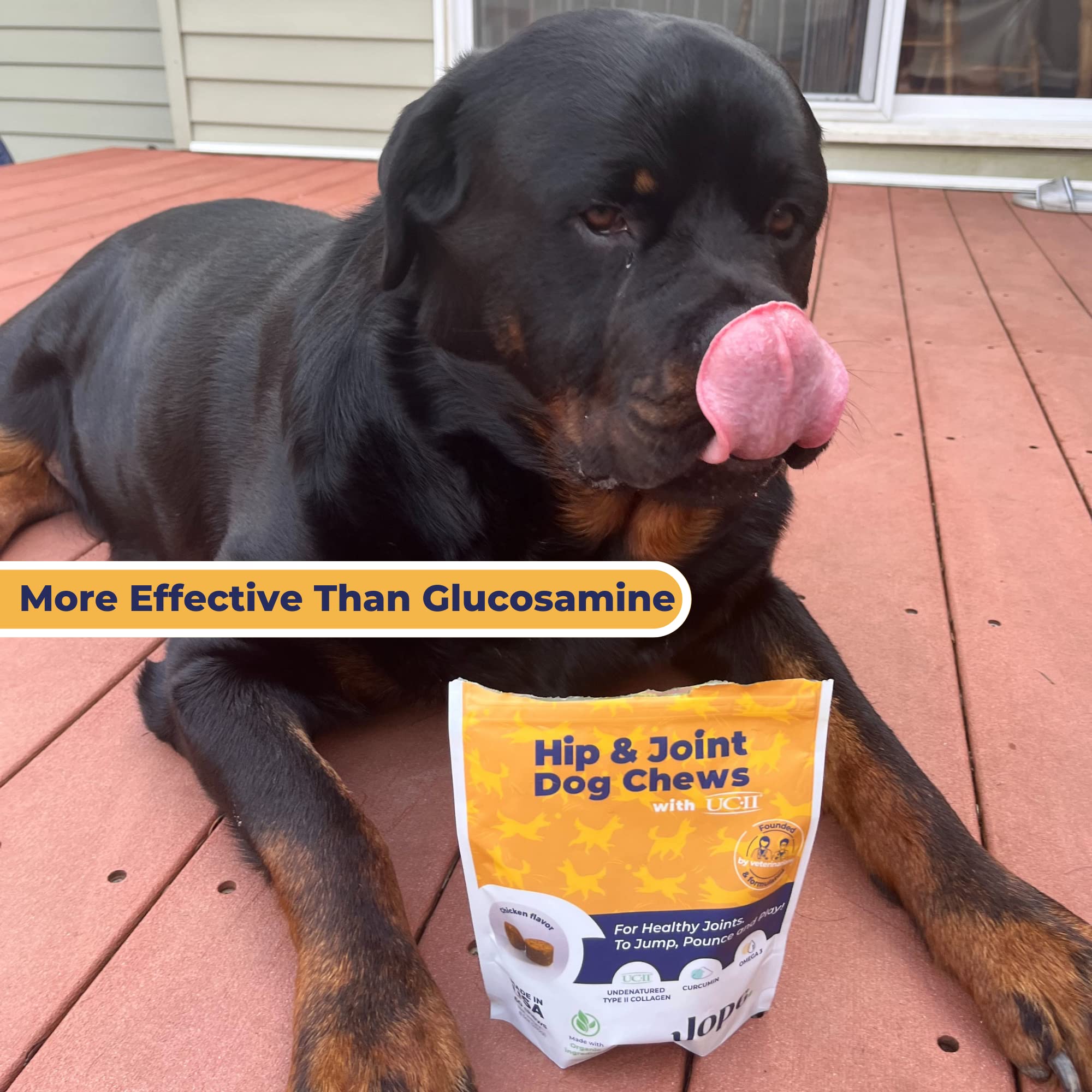 Jope Hip and Joint Dog Chews with UC-II Collagen - More Effective Than Glucosamine - Veterinarian-Developed - Recommended for Sm