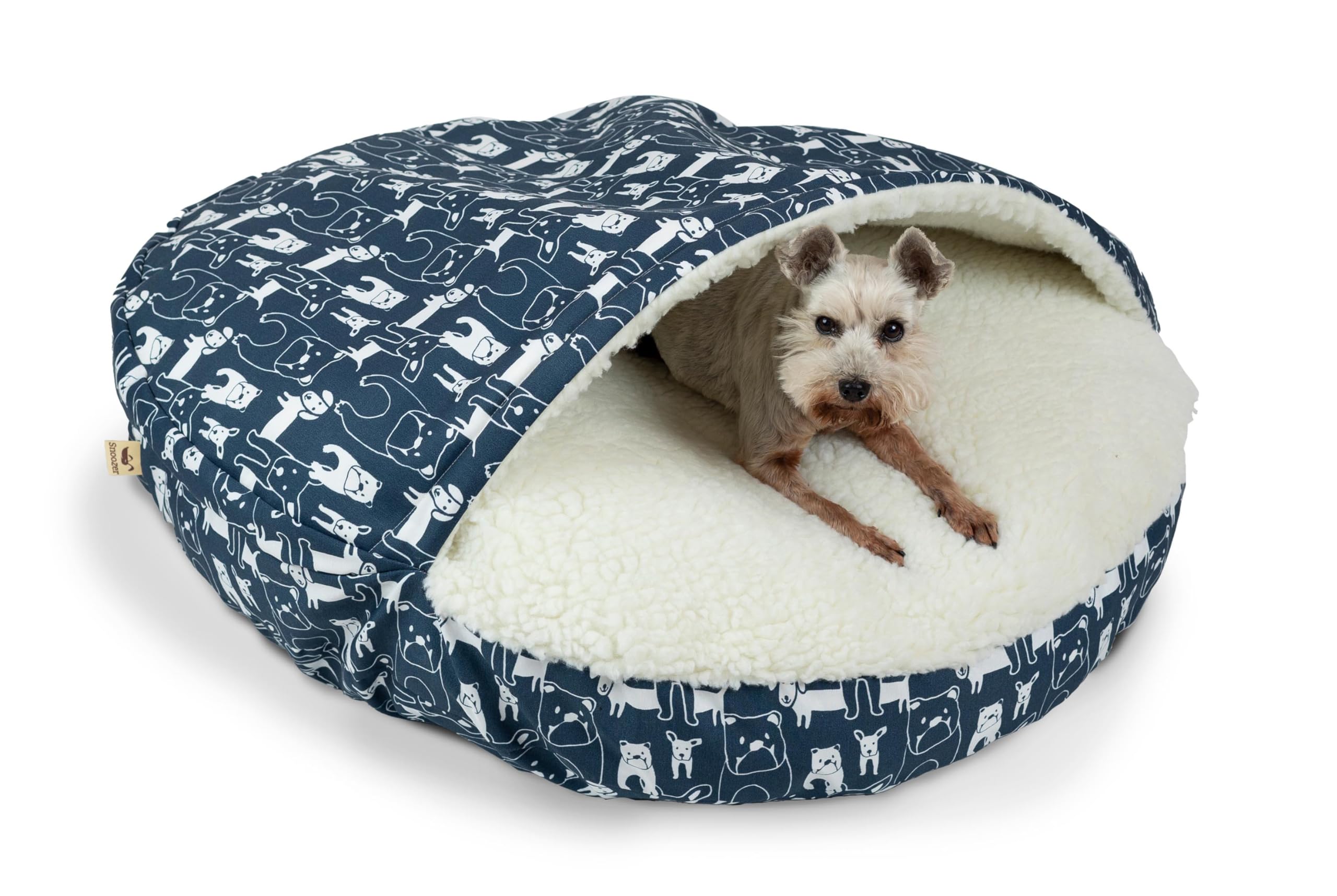 Snoozer Luxury Cozy Cave Pet Bed, Wag Collection, Extra Large - Pedigree Denim