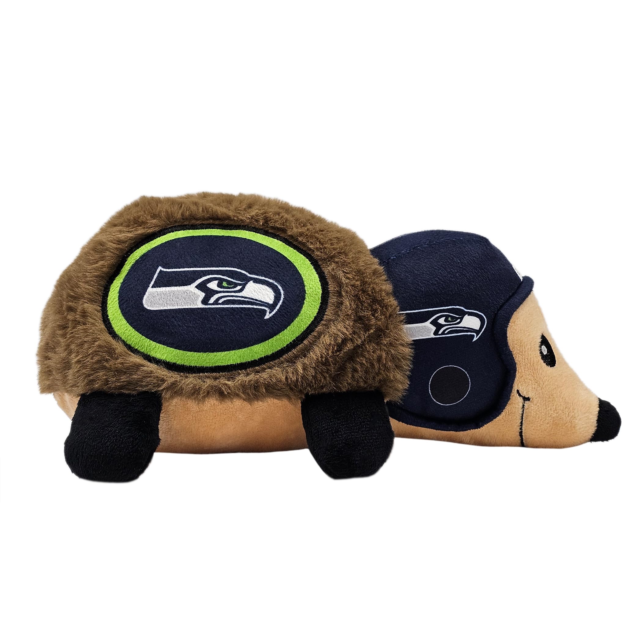 Nfl Seattle Seahawks Plush Hedgehog Toy For Dogs & Cats, Cool Soft Pet Toy For Fun And Interactive Play, Dog Chew Toy With Squea