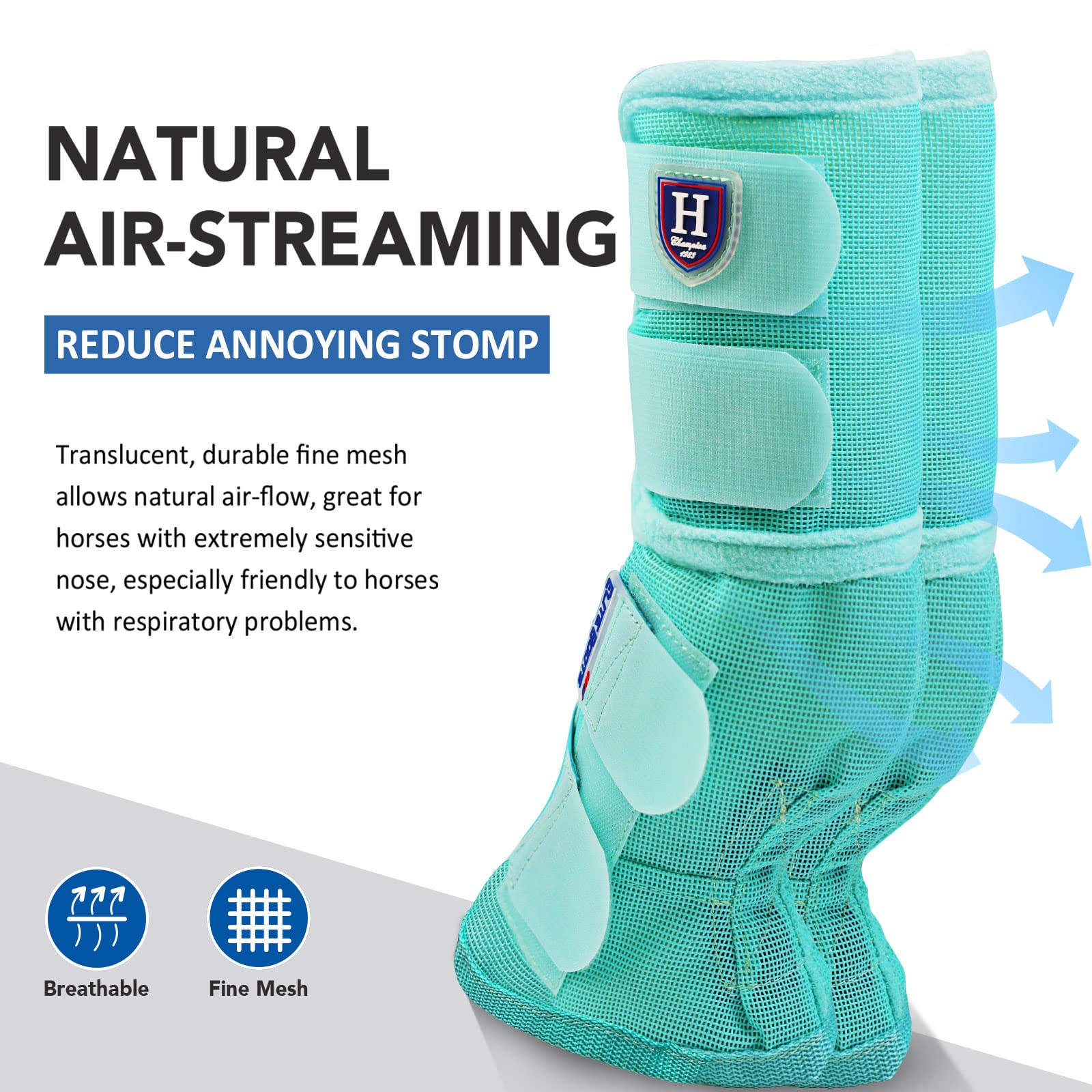 Harrison Howard Horse Fly Boots Perfect Contoured Fit Leg Guards Dense Mesh Boots With Ventilated Comfort Reliable Protection Fr