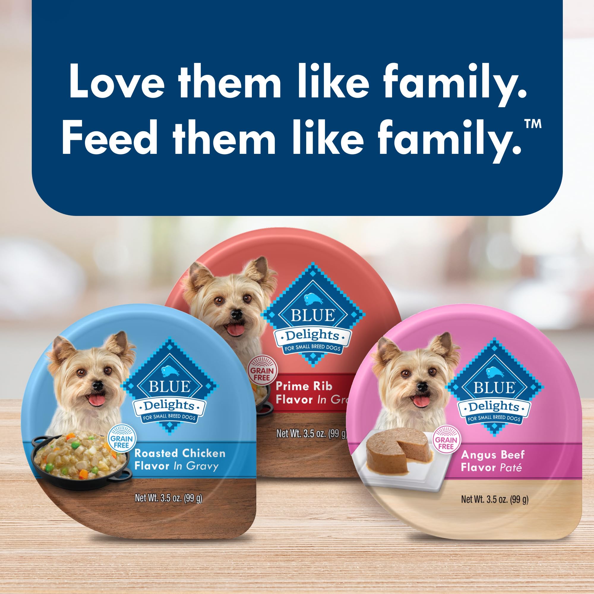 Blue Buffalo Delights Natural Adult Small Breed Wet Dog Food, Variety Pack, Made with Natural Ingredients, Filet Mignon & New Yo