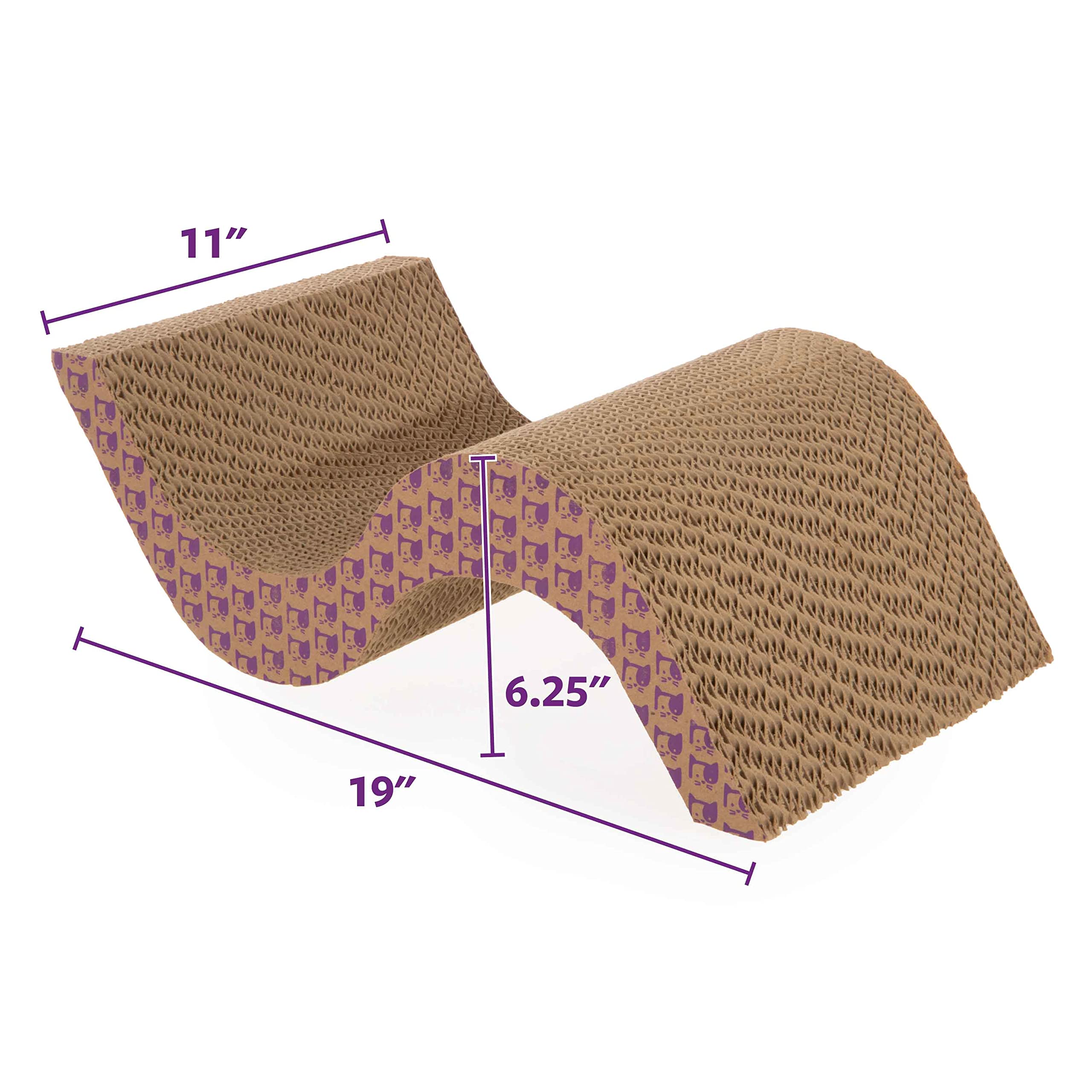 Smartykat Super Scratcher+ Scroll Corrugated Cat Scratcher, Catnip Infusion Technology - Brown, Double Wide