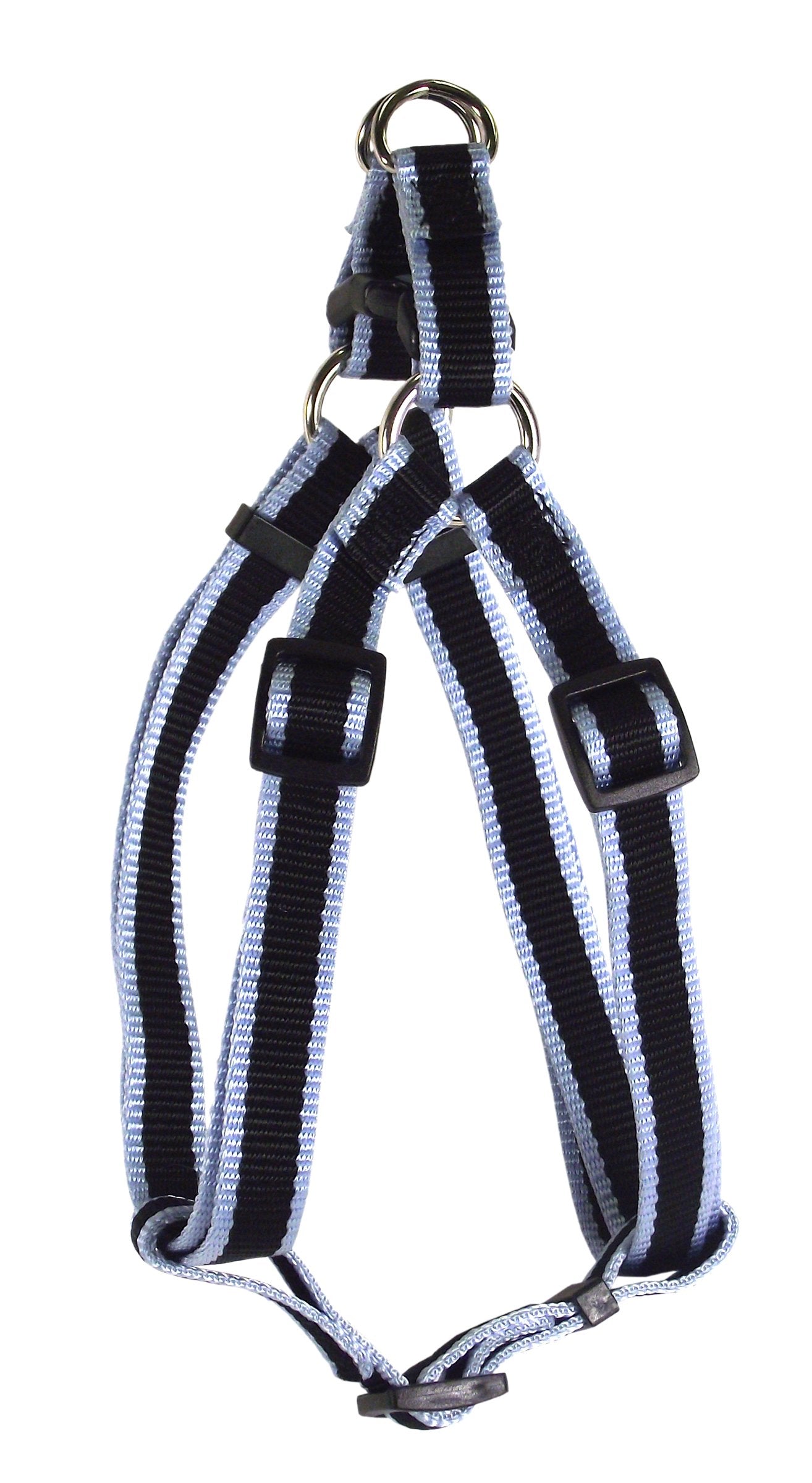 Hamilton 3-Stripe 3/8 by 10 to 16-Inch Adjustable Easy-On Dog Harness, X-Small, Sky Blue