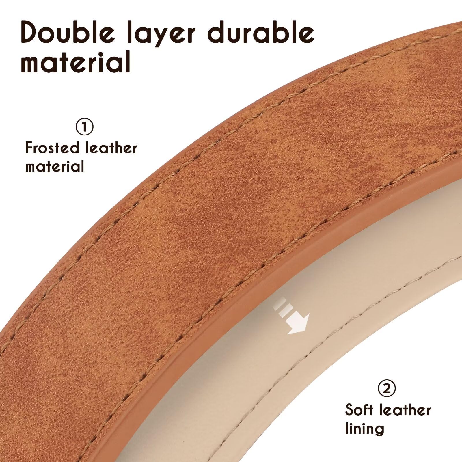 Didog Soft Padded Leather Dog Collar, Adjustable Dog Collars For Medium Dogs With Heavy Duty Metal Buckle And D Ring,Brown,M