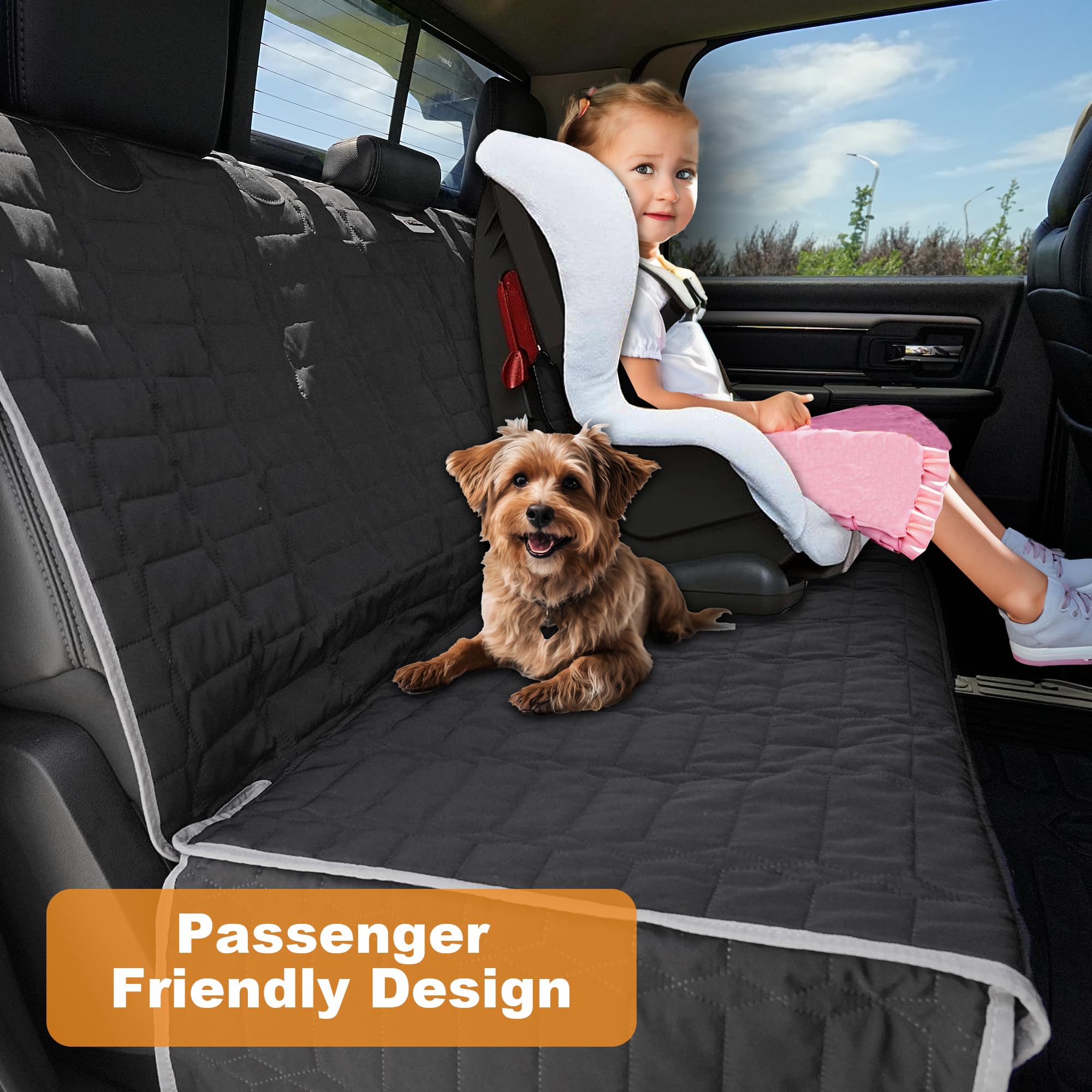 Reliadura Dog Car Seat Cover For Back Seat,Washable Bench Seat Cover For Truck,Nonslip Backseat Cover Protector For F150/Ram1500