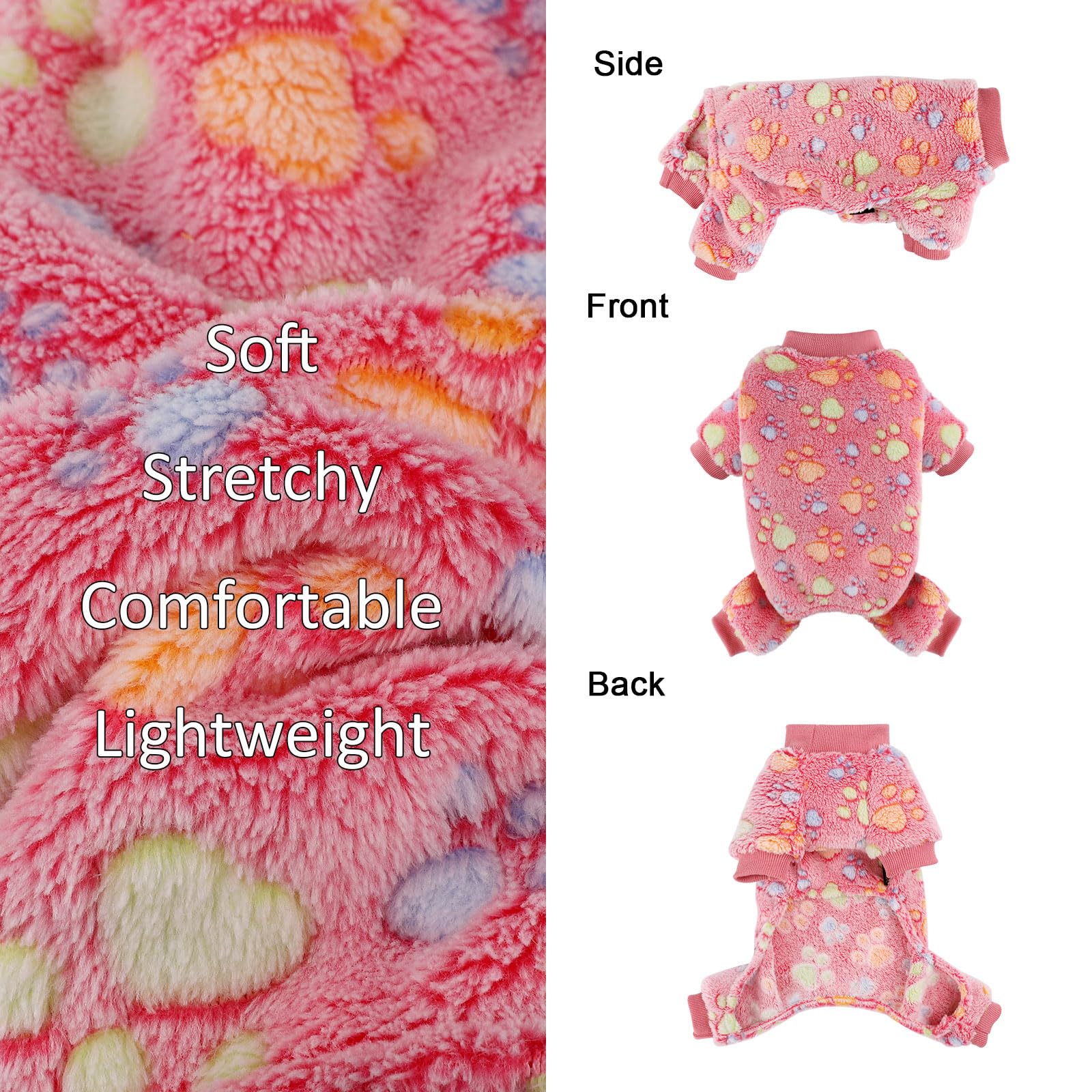 Kosiyi Dog Pajamas Valentine'S Day Dog Sweaters For Small Dogs Girl Boy, Lightweight Warm Paw Print Puppy Pajamas Soft Stretchab