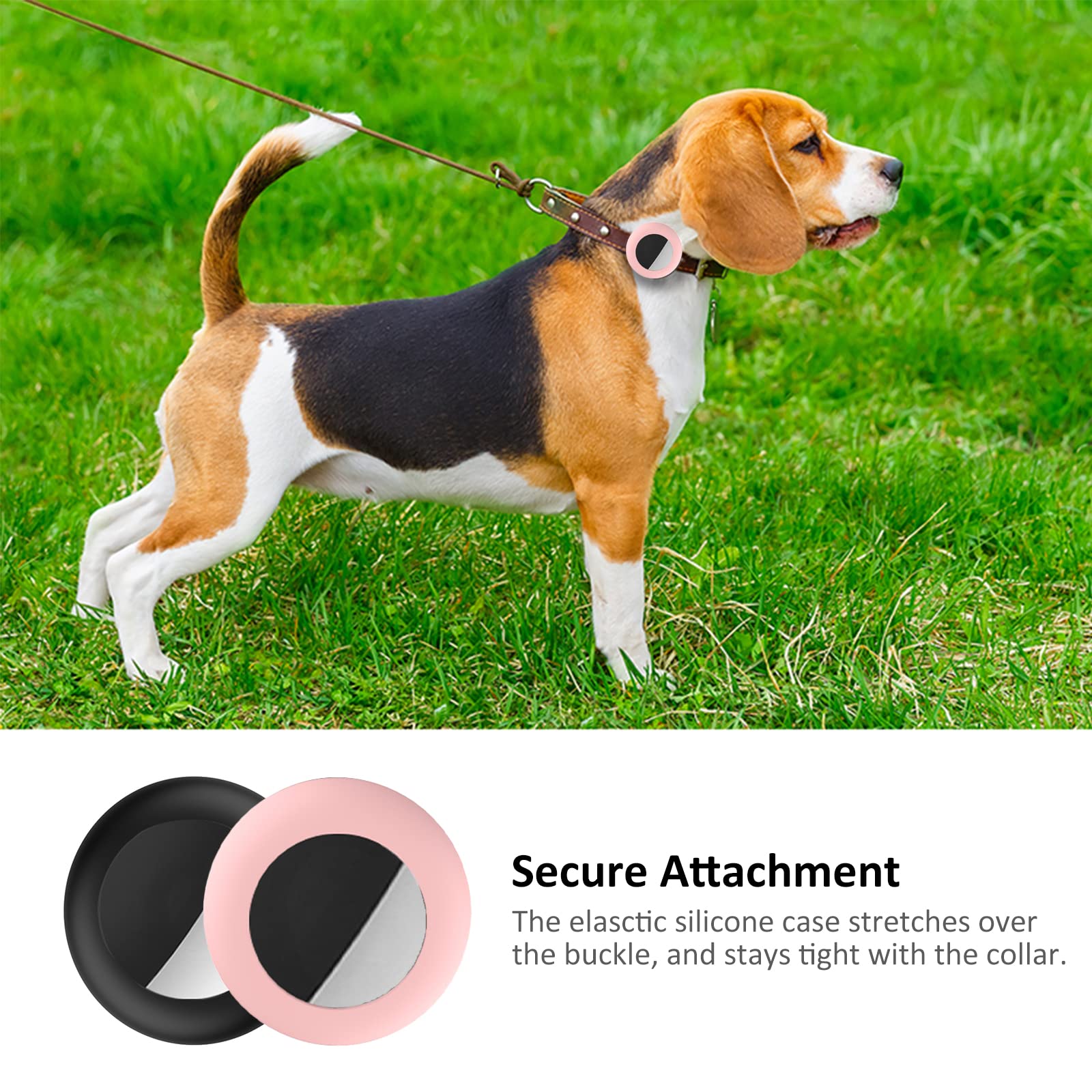 2022 Airtag Cat Collar Holder, Small Air Tag Cat Collar Holder Compatible With Apple Airtag Gps Tracker, 2Pack Waterproof Case Cover For Cat Dog Pet Collar Within 3/8 Inch (Black&Pink)