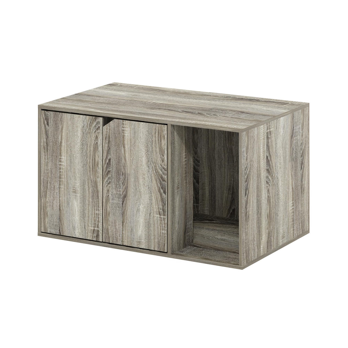 Furinno Peli Litter Box Enclosure, French Oak Grey