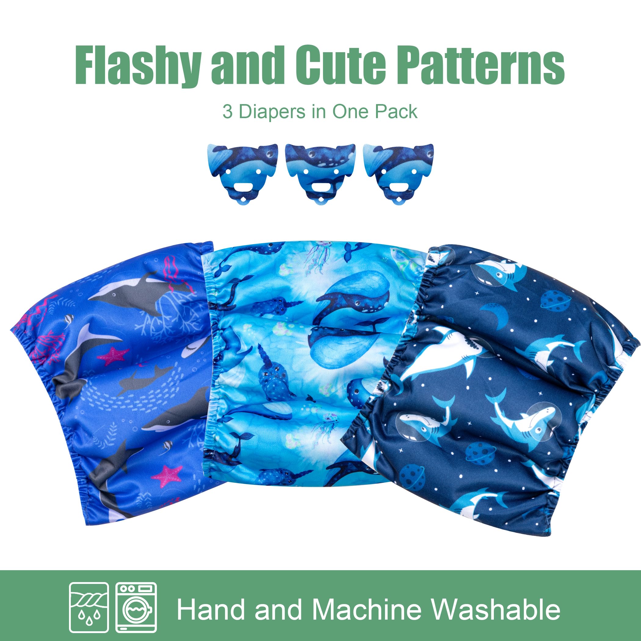 Wegreeco Washable Male Dog Belly Band (Stylish Pattern)- Pack Of 3 - Washable Male Dog Belly Wrap, Dog Diapers Male (Ocean Adven