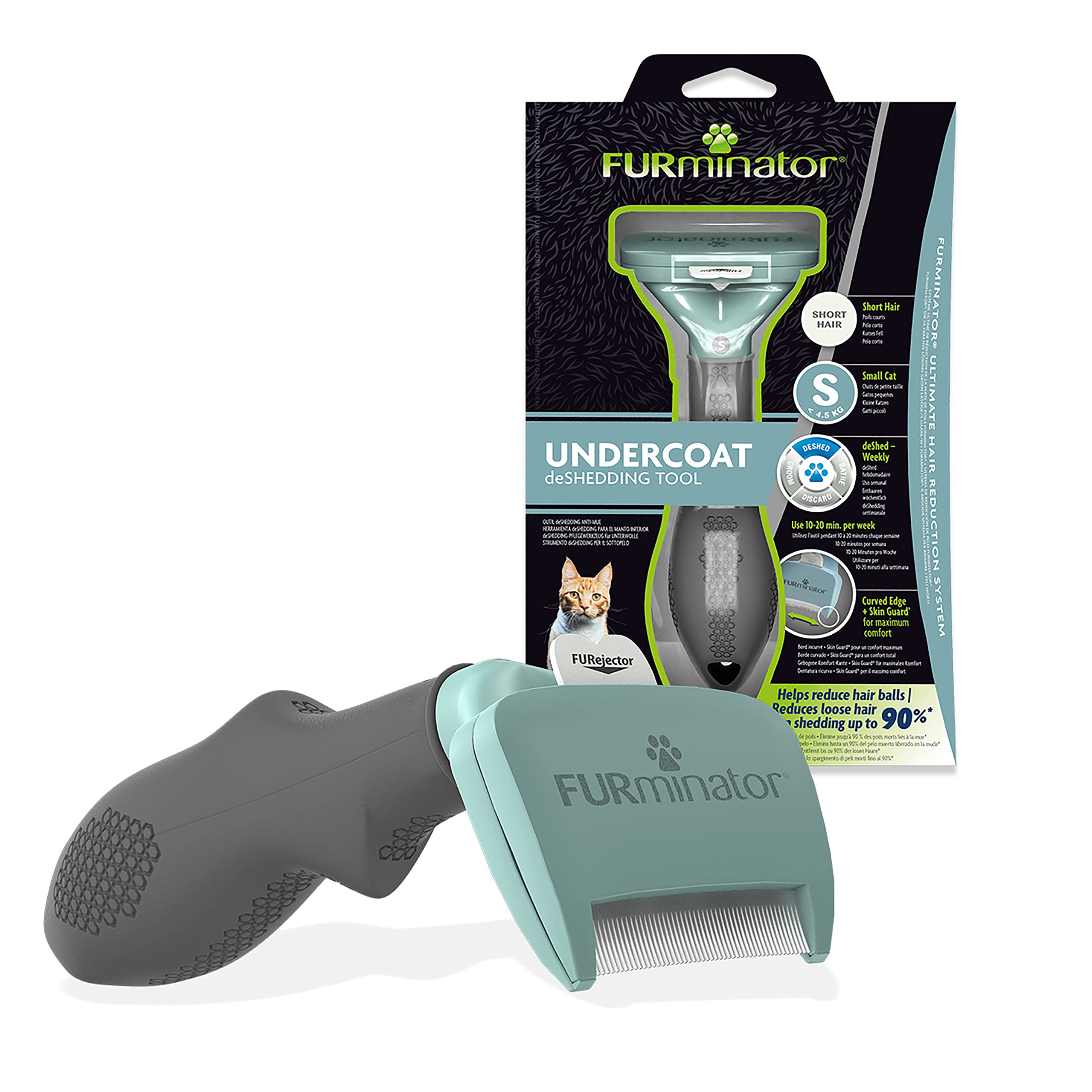 Furminator Undercoat Deshedding Tool For Small Short Hair Cats Under 4.5 Kg
