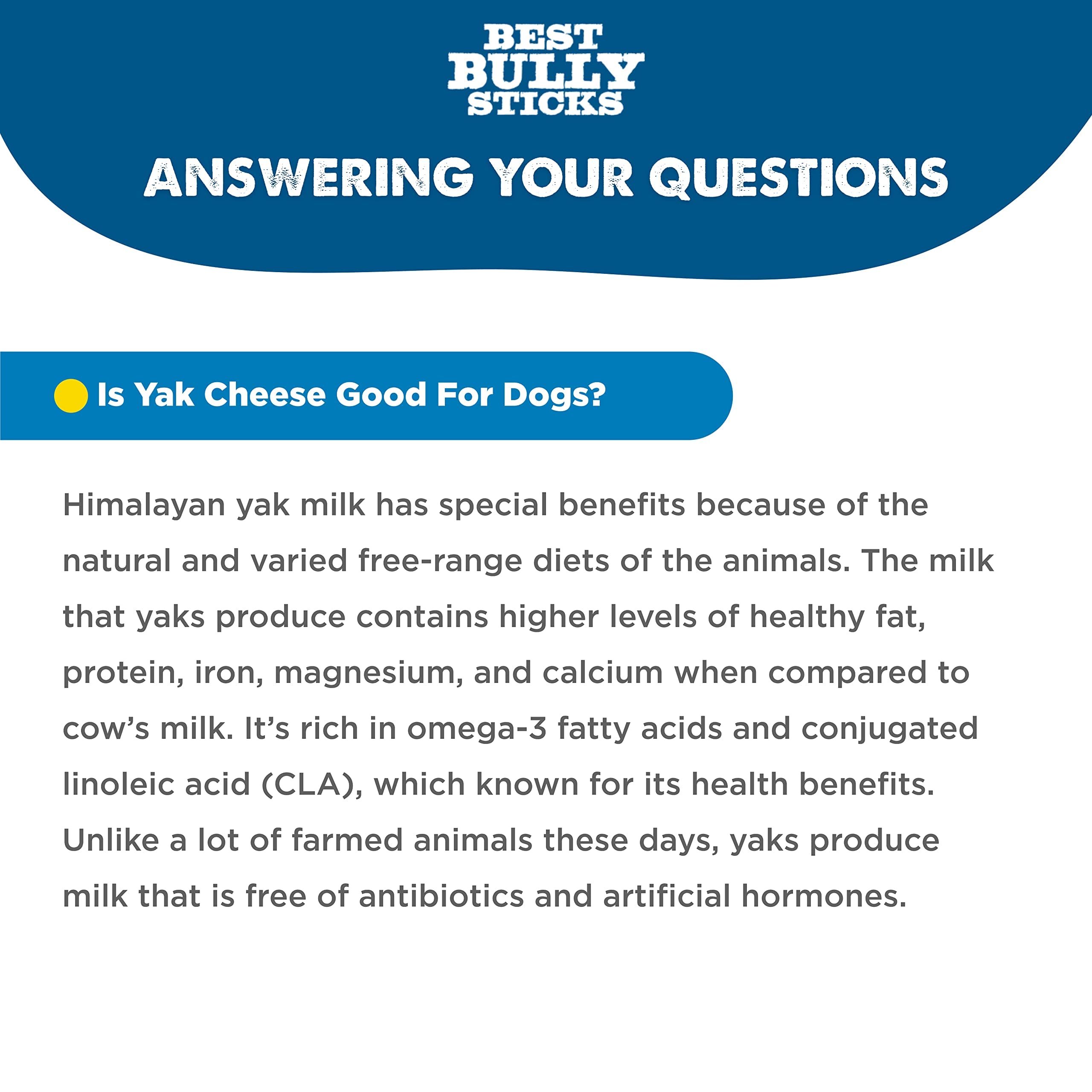 Best Bully Sticks Himalayan Yak Cheese for Dogs - Small 4 Count (Pack of 1) - Natural, No Lactose, Odor Free, Long-Lasting Snack