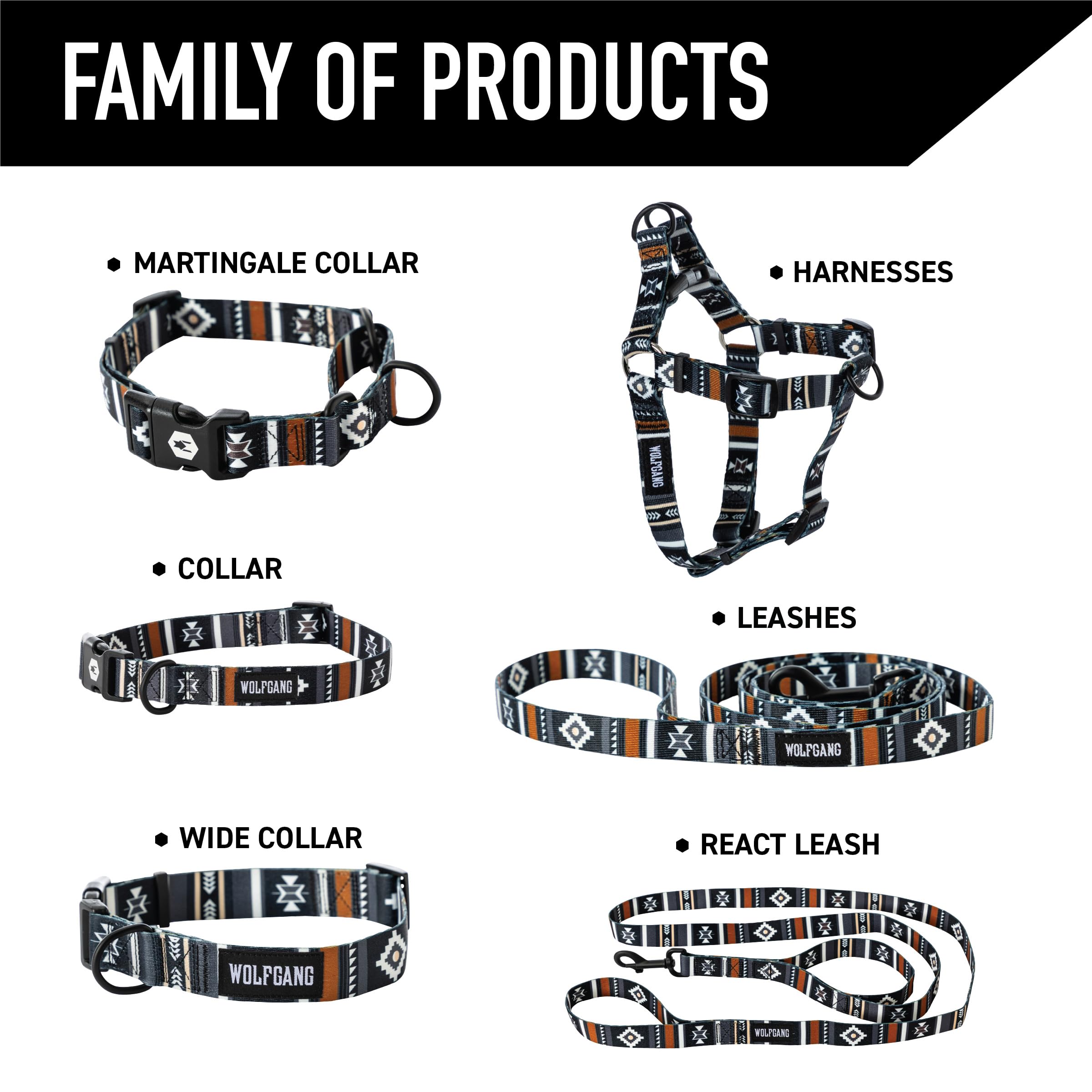 Wolfgang Heavy Duty Adjustable Dog Harness, Pull-Tested to Over 800 lbs for Walking & Training, NewMoon Print, Small