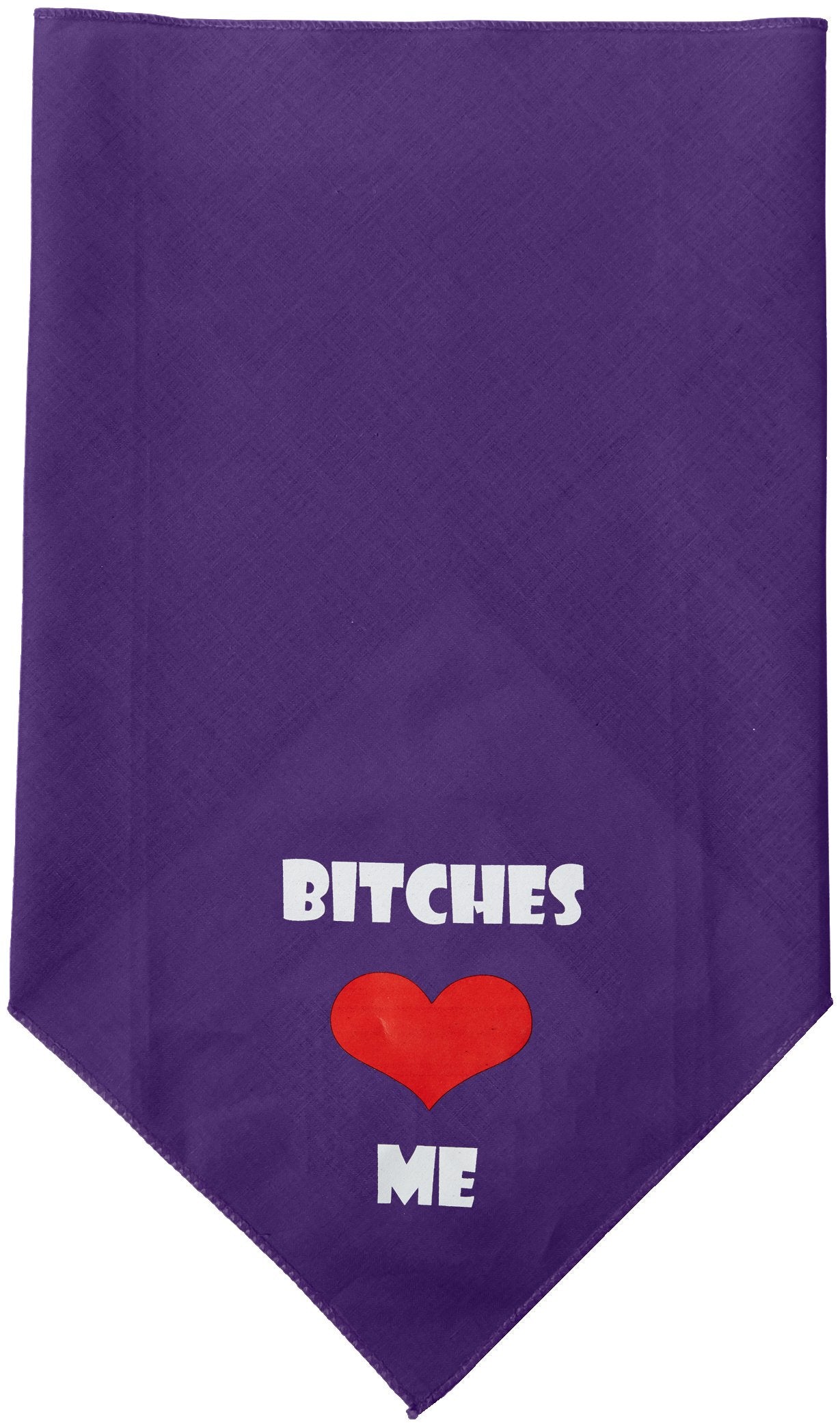 Pet and Dog Bandana Screen Printed, &quot;Bitches Love Me&quot; Purple Large