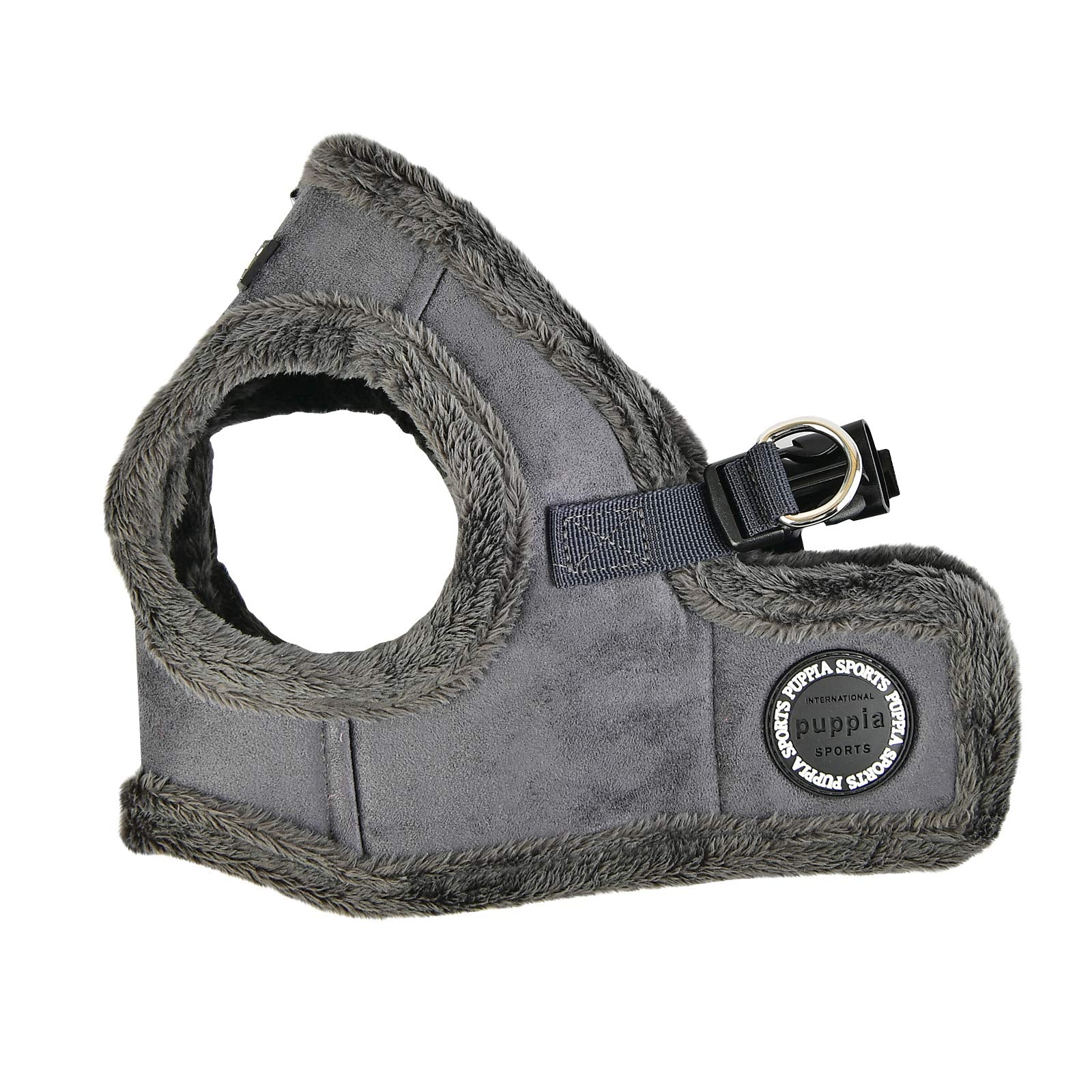Puppia Terry Vest Dog Harness Step-In Winter Suede Warm No Choke No Pull Training Walking For Small And Medium Dog, Grey, X-Large