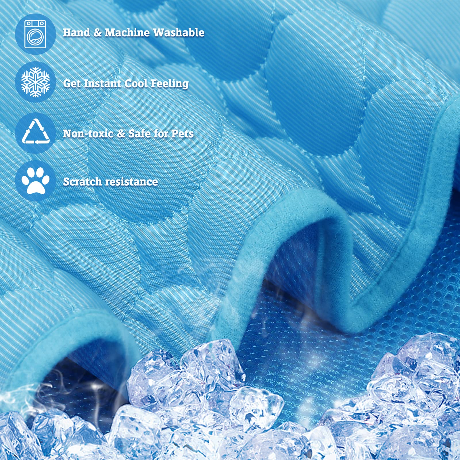 Meilimiyu Washable Dog Cooling Mat Ice Silk Cooling Mat For Dogs Pet Self Cooling Pad Blanket Dog Cooling Pad For Indoor & Outdo