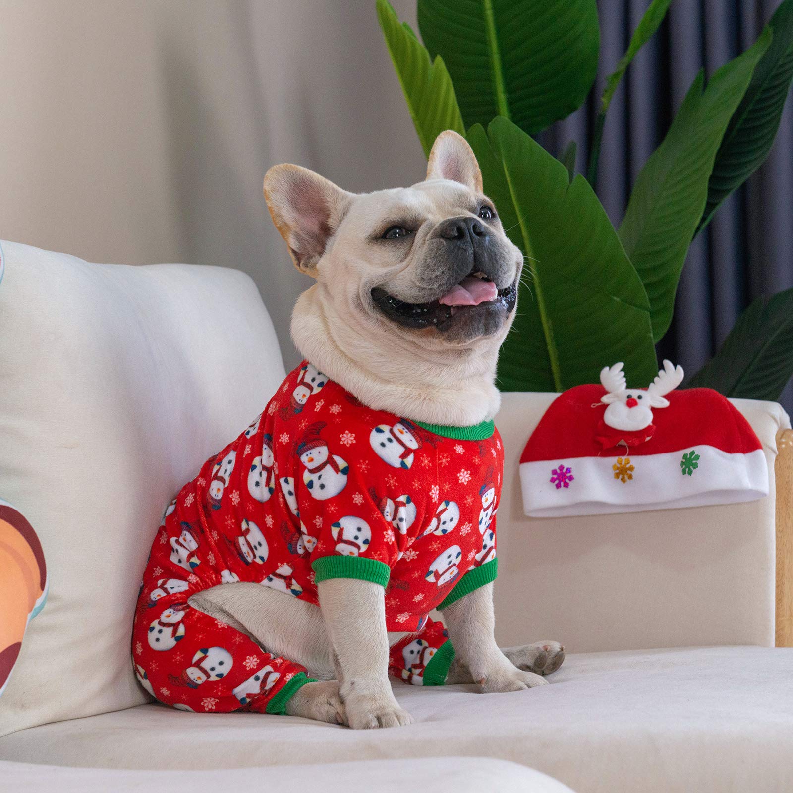 Cutebone Dog Christmas Pajamas Sweater Gifts For Small Dogs Clothes P136L