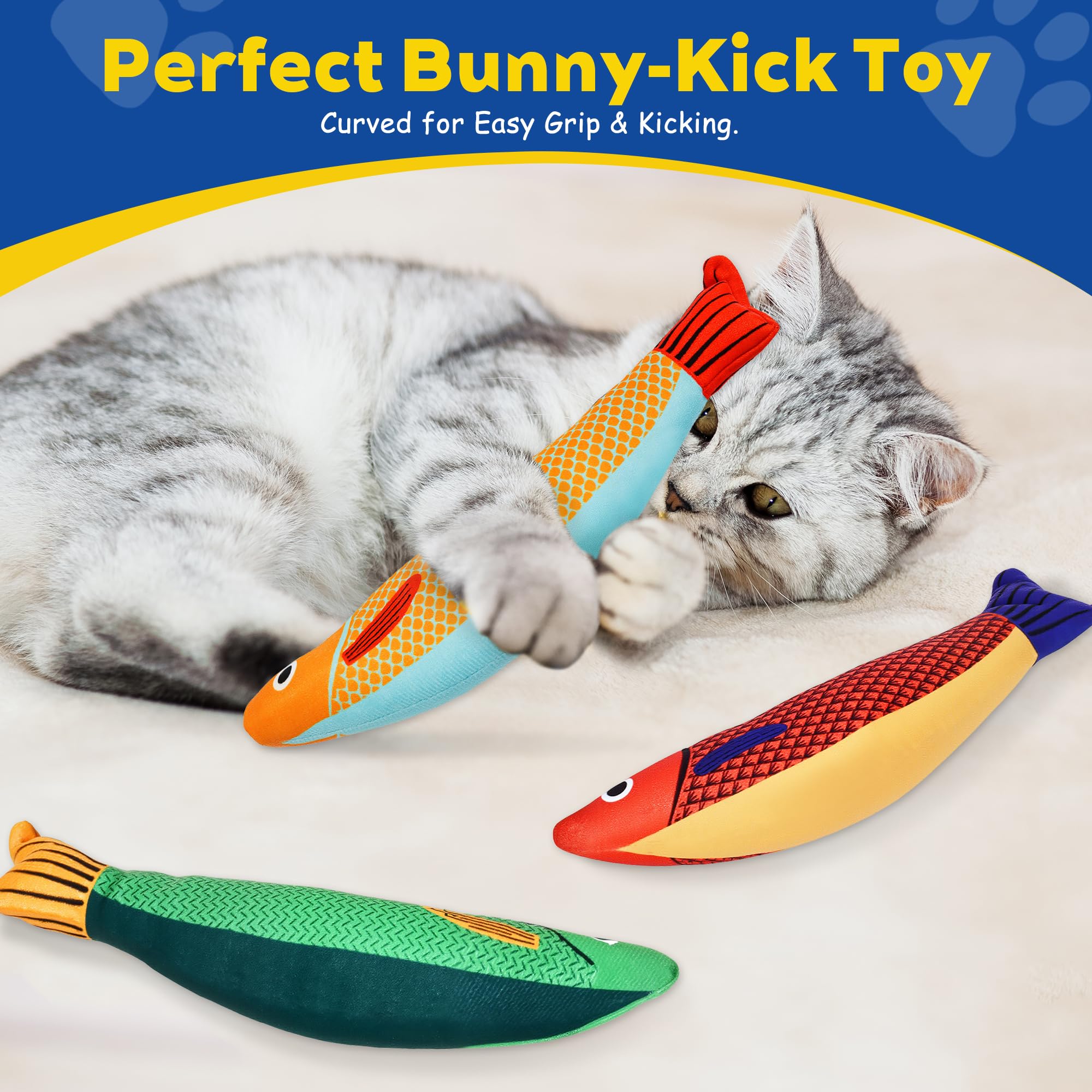 Petprana Cat Toys, 4-Pack Catnip Toys For Cats, Soft And Durable With Crinkle Sound, Interactive Kitten Toys For Indoor Cats, 9.