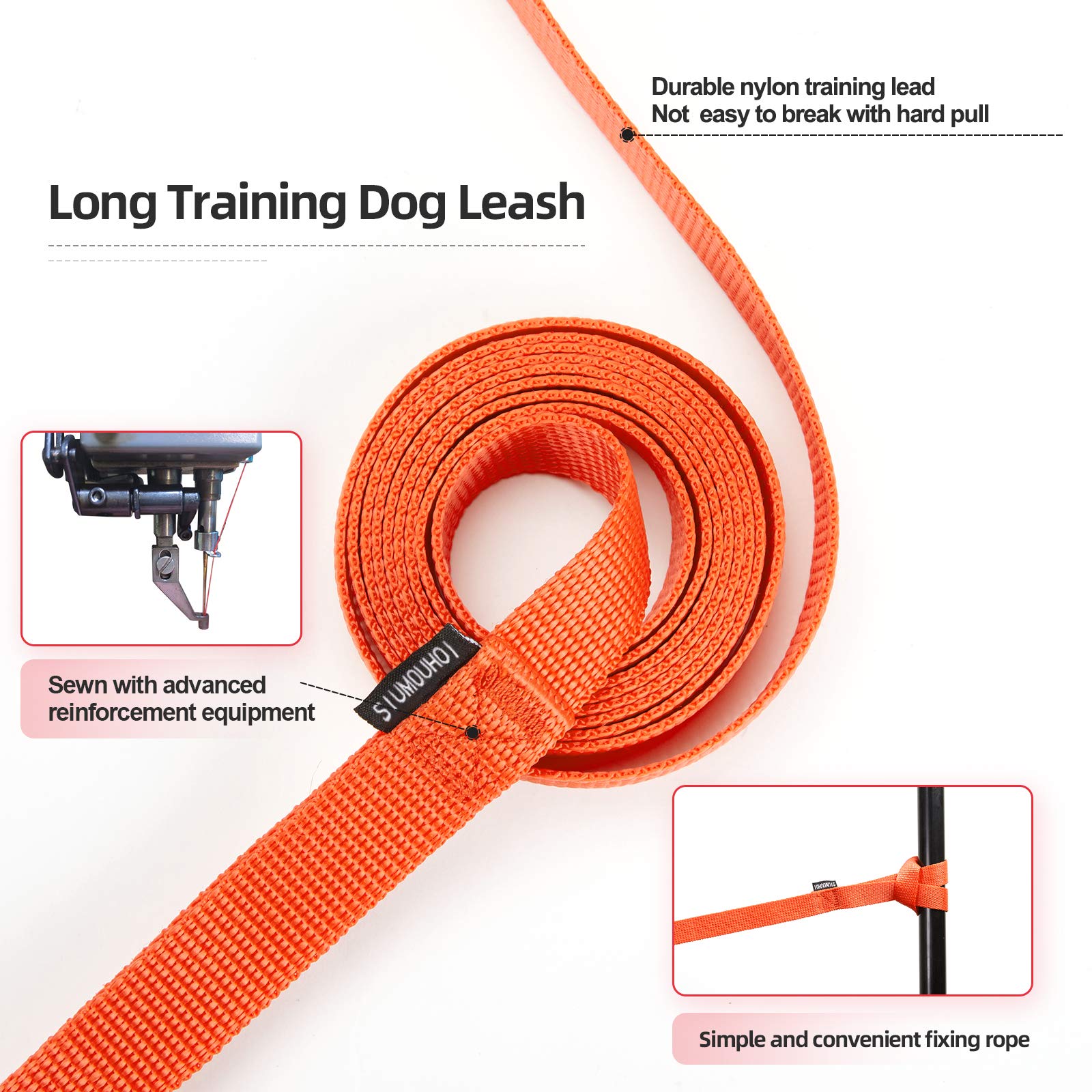 Siumouhoi Siumouhoi Dog/Puppy Obedience Recall Training Agility Lead - 15ft 20ft 30ft 40ft 50ft Training Leash - Great for Play,