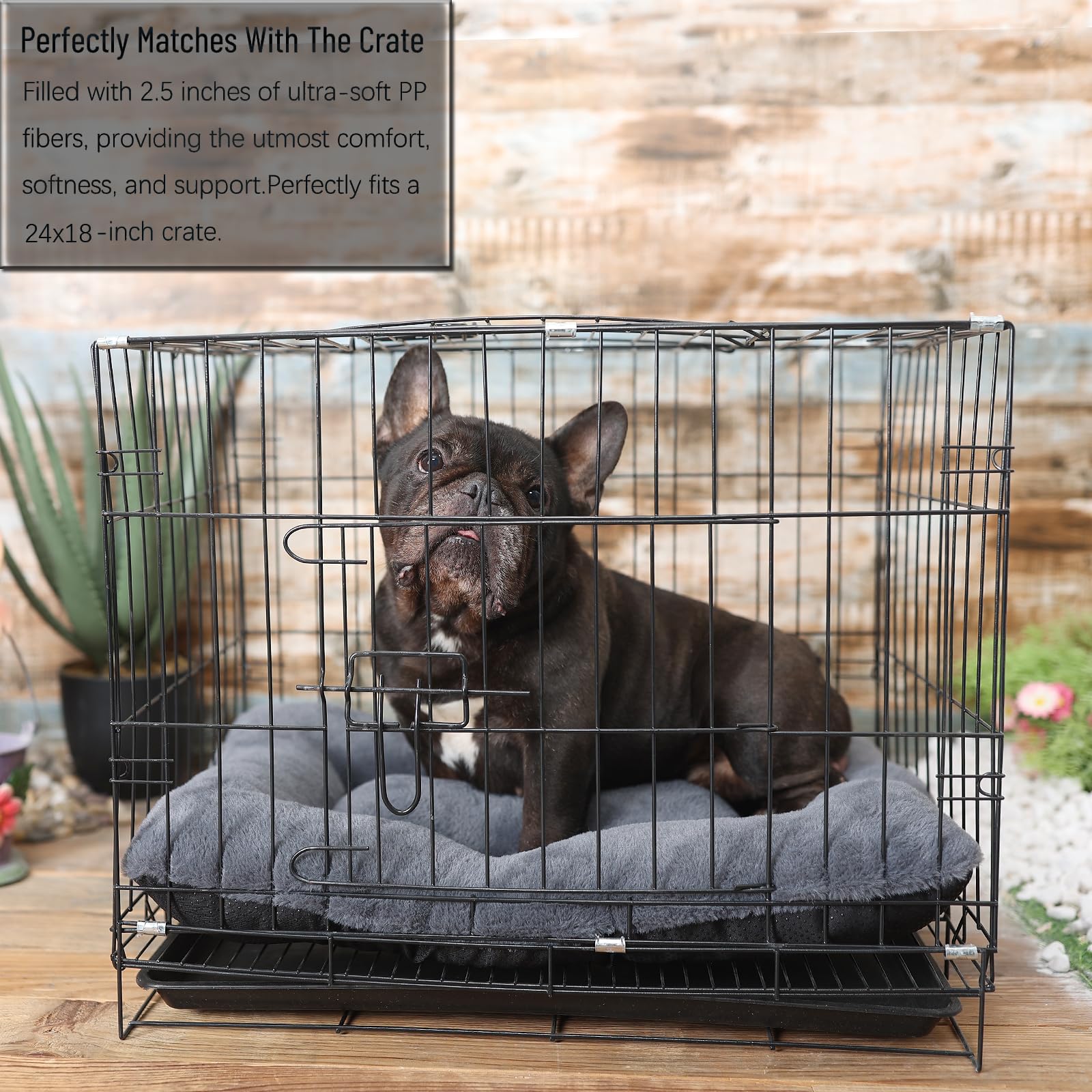 24 Inch Dog Crate Bed Washable Extra Soft For Crates Or Cages,Comfy Fluffy Dog Beds Kennel Pad For Small Dogs And Cat Cozy Sleep