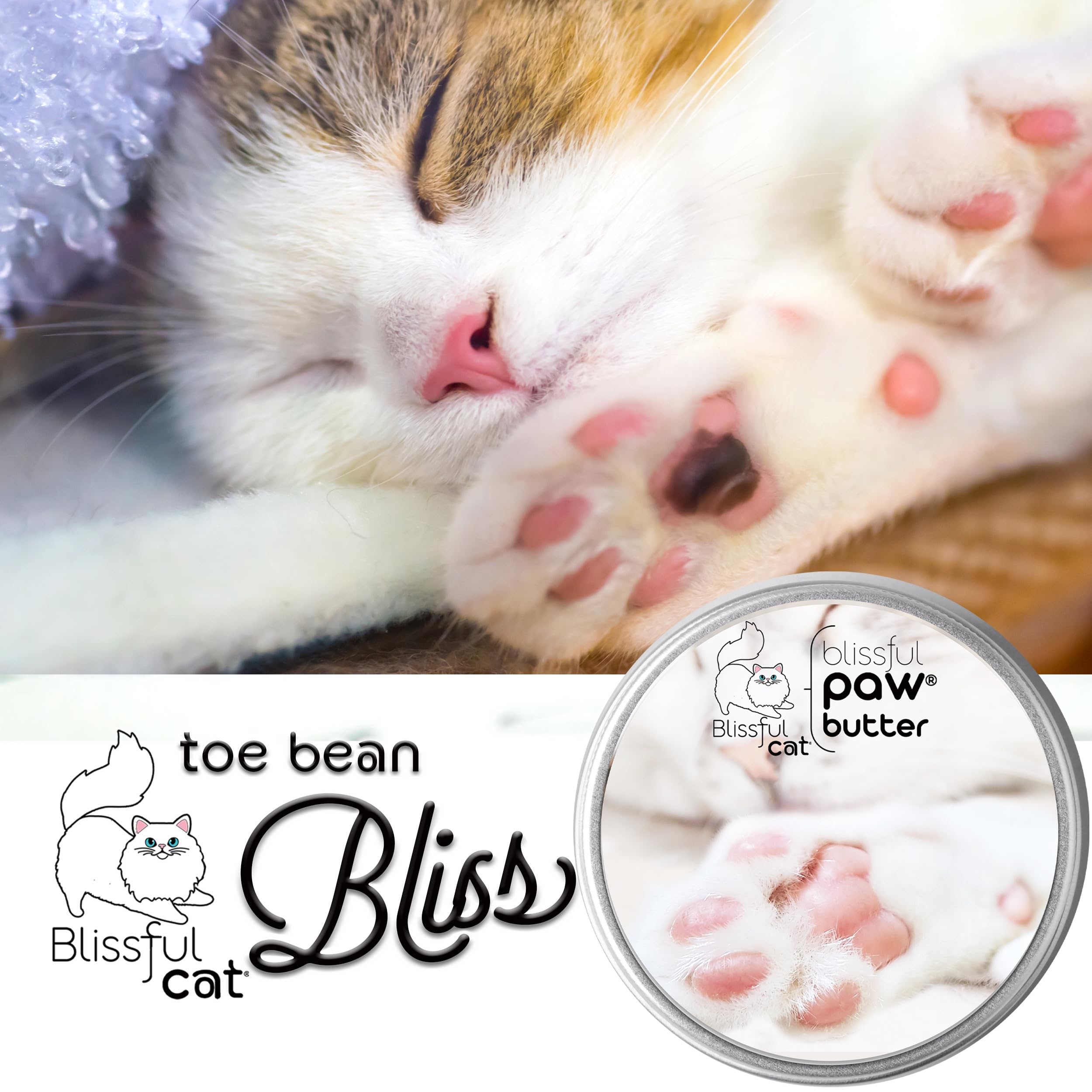 The Blissful Cat Paw Butter, Moisturizer for Dry Paw Pads, Softens and Protects a Rough Paw, Versatile, Lick-Safe Cat Paw Balm,