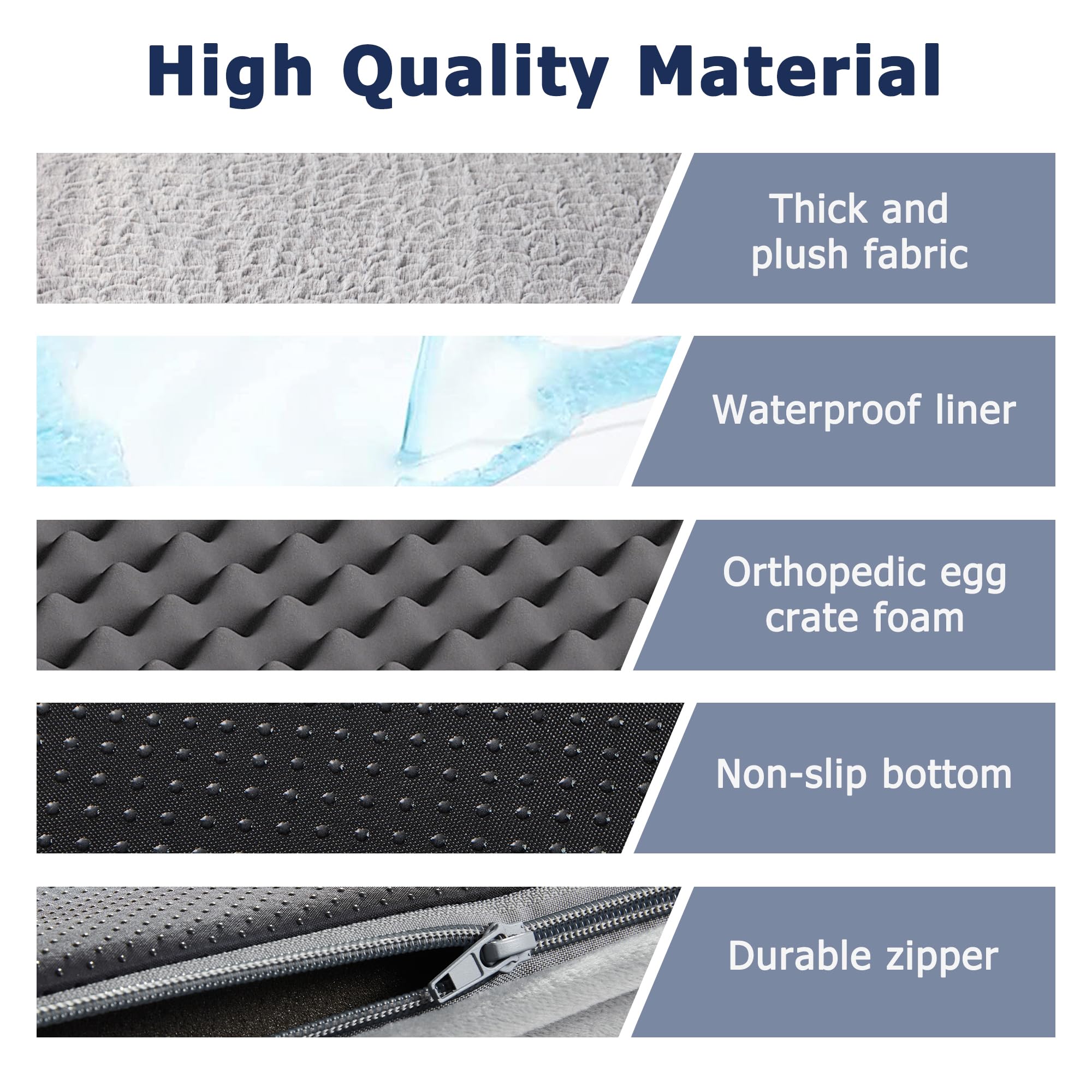 Western Home Dog Beds Large Sized Dog, Orthopedic Large Dog Bed With Waterproof Lining, Removable Washable Cover And Nonskid Bottom, Medium Dog Couch Bed, Grey