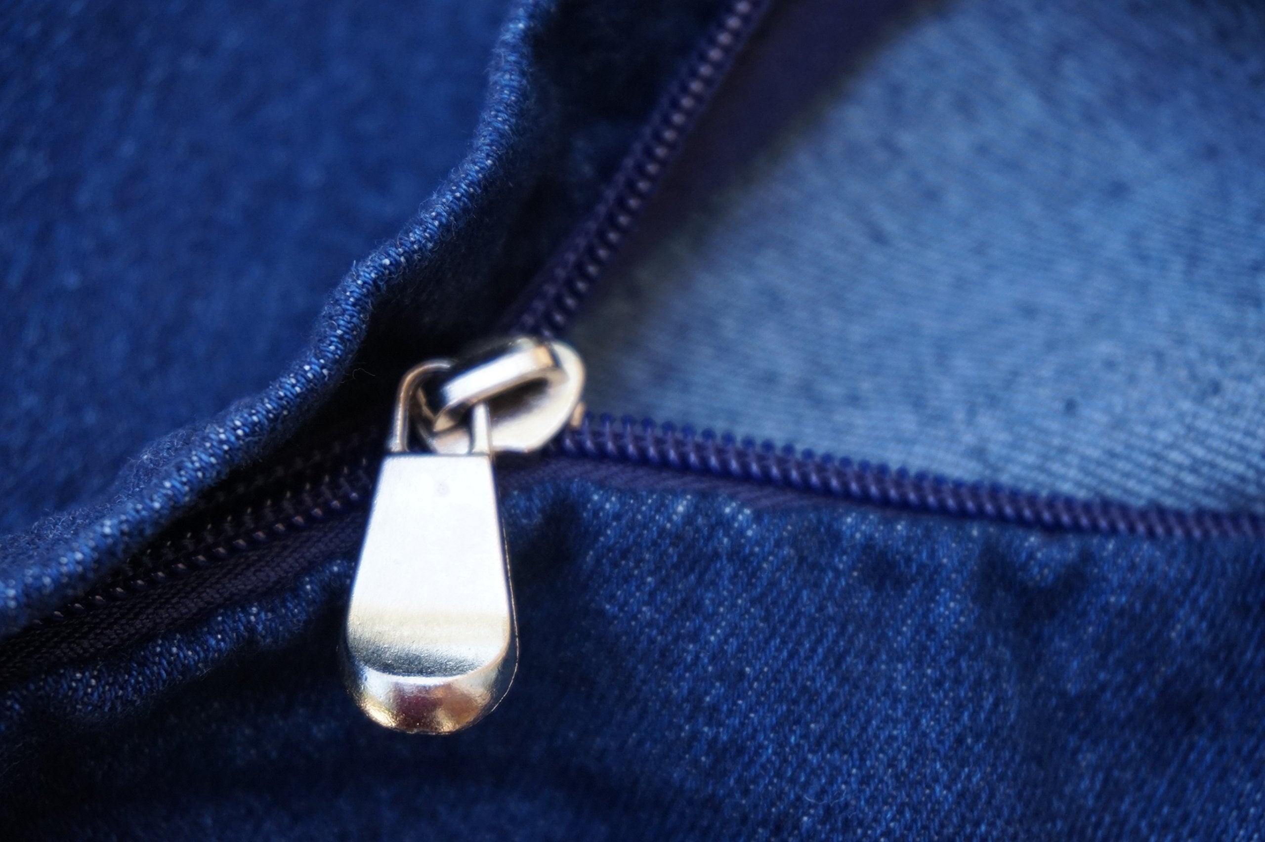 Dogbed4Less 47X29X4 Inches Extra Large Blue Color Denim Cotton Jean Dog Pet Bed External Zipper Duvet Cover - Replacement Cover Only