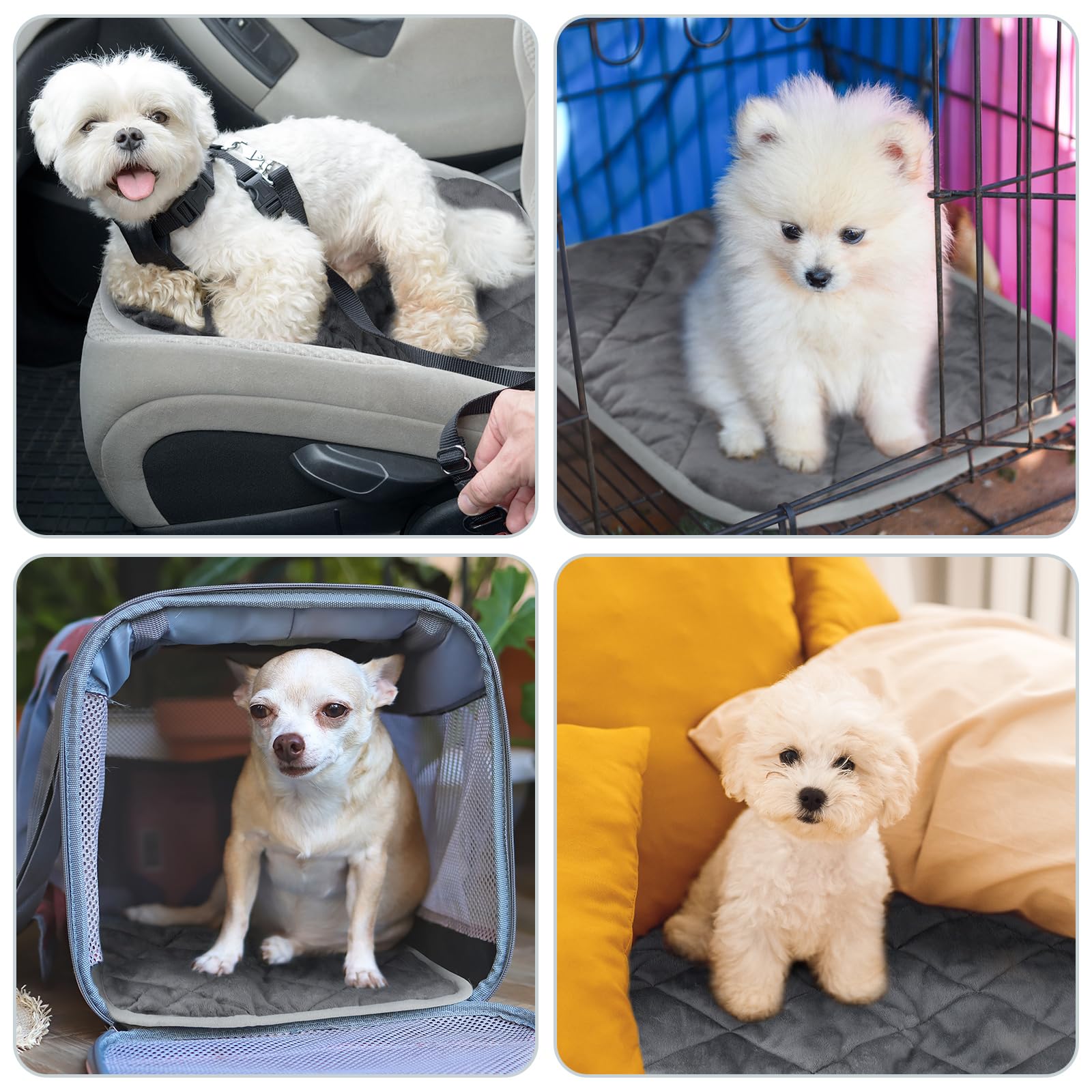 Clysee 4 Pack Self Heating Cat Pad Self Warming Dog Mat Reflects Body Heat Extra Warm Thermal Pet Pad Washable Dog Cat Bed Crate