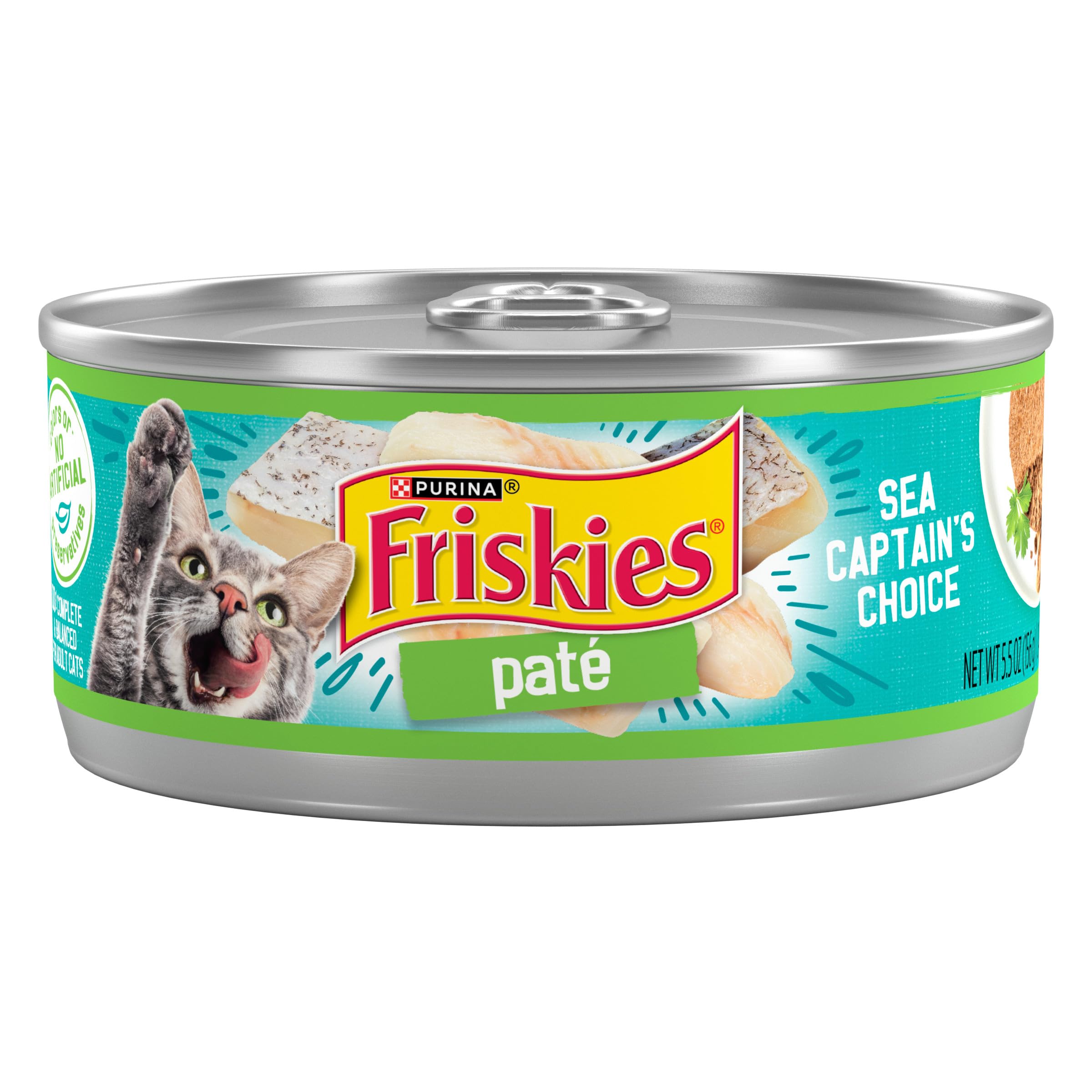 Purina Friskies Wet Cat Food Pate, Sea Captain s Choice - (Pack of 24) 5.5 oz. Cans