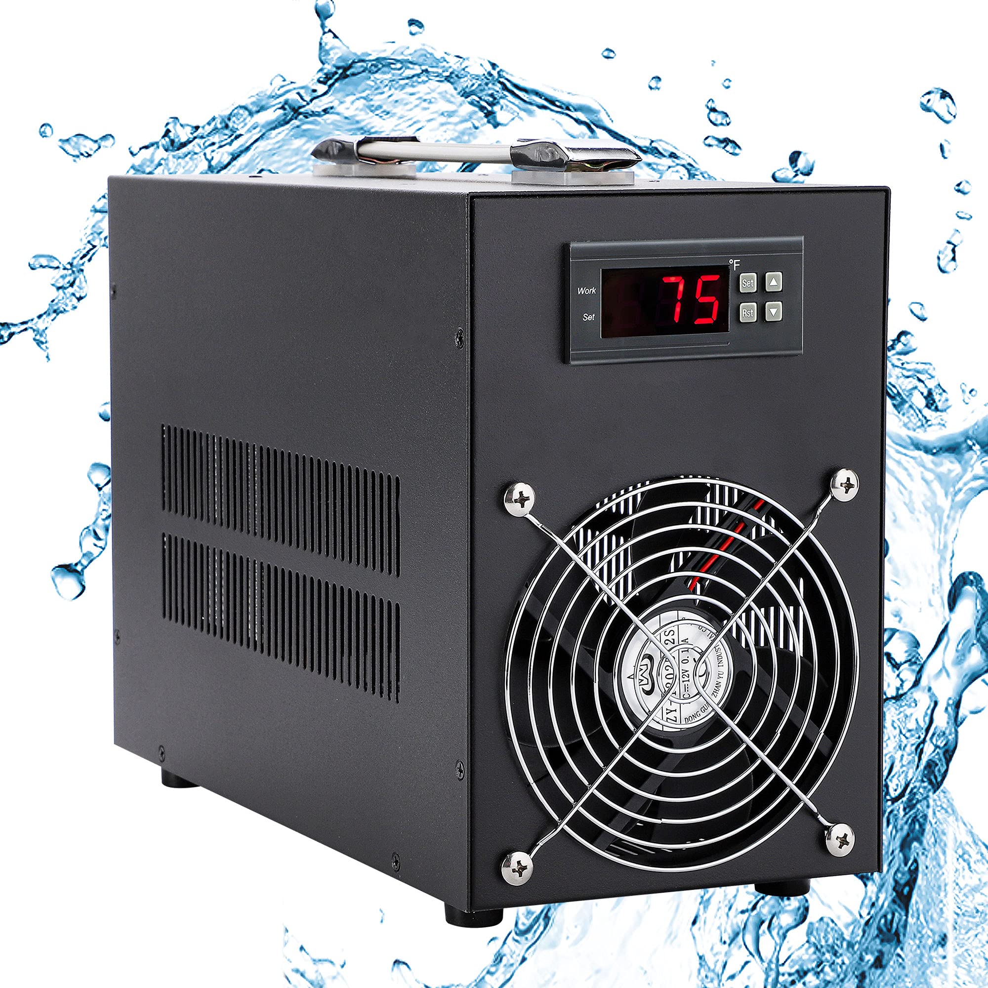 Poafamx 16Gal Aquarium Chiller Small Water Chiller For Househod Fish Tanks Coral Crystal Shrimp 110V With Pump (Chiller, 60L/16G