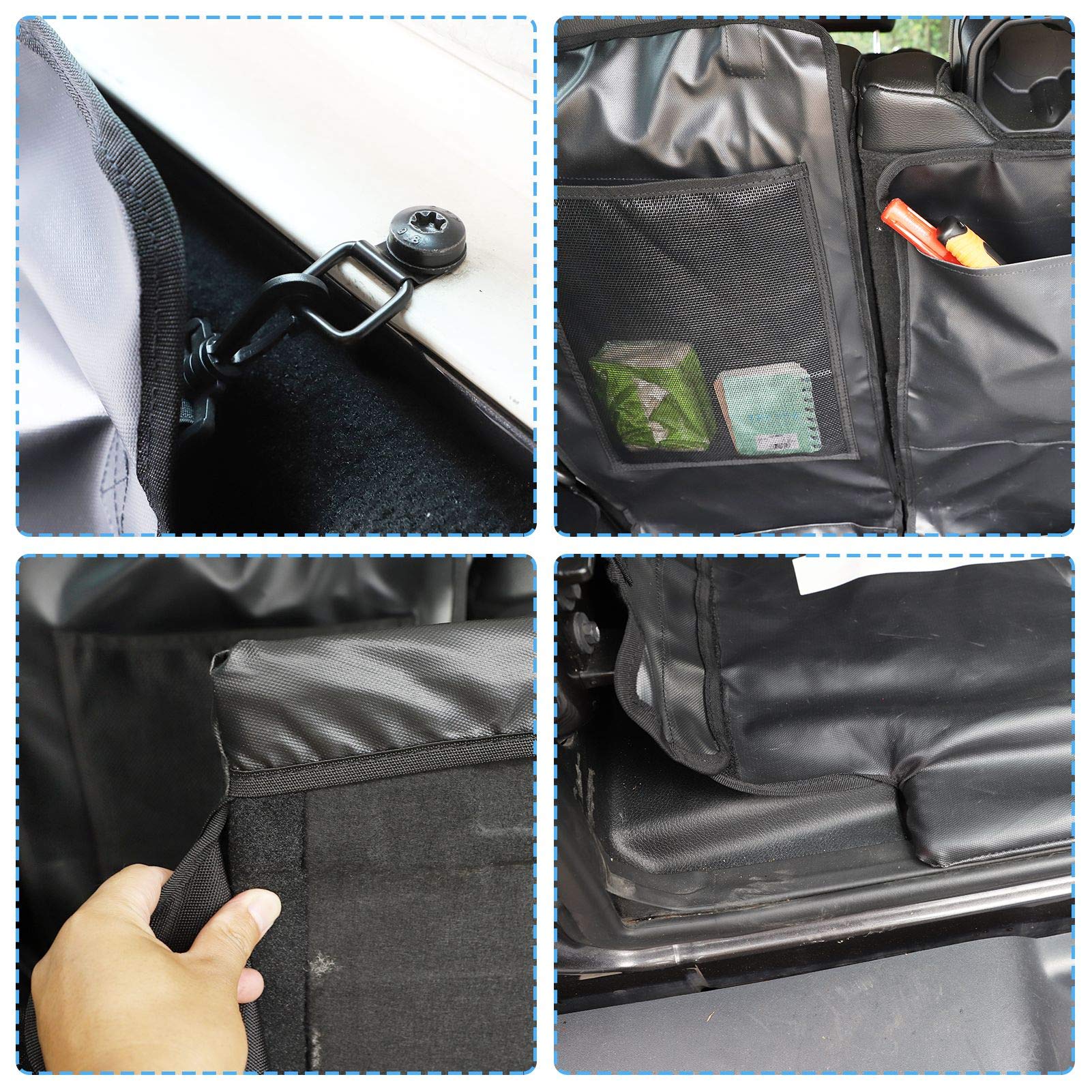 Jecar For Wrangler Jl Pet Dog Barrier Rear Seat Divider Trunk Cargo Cover Water Proof Pet Seat Cover For 2018-2023 Jeep Wrangler