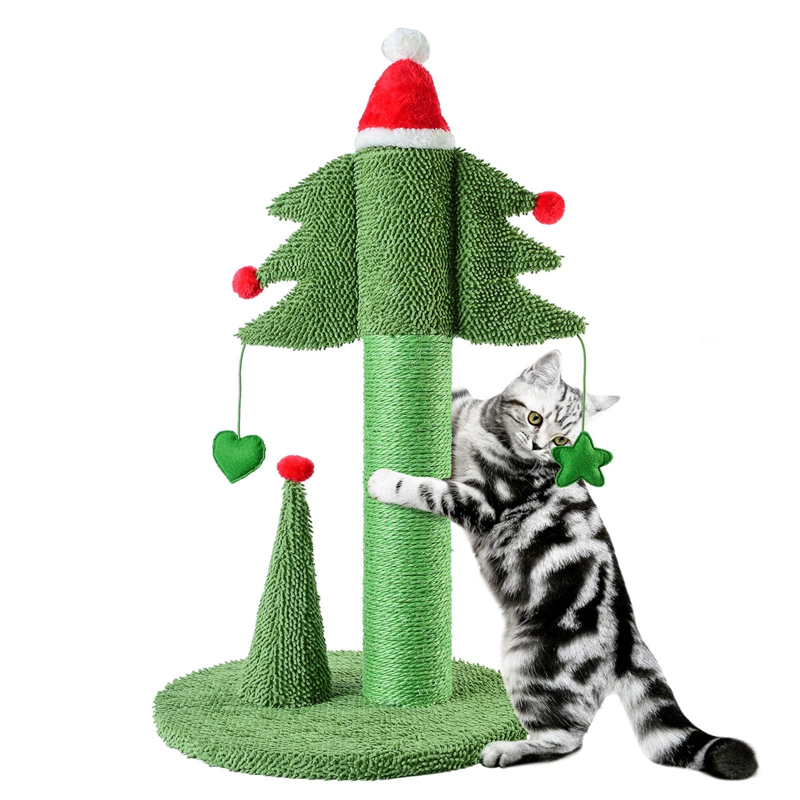 Boluo Cat Scratching Post Tall Ceder Christmas Cat Trees For Adult Large Cats Scratcher Cute Toy Kitten Kitty Sisal Scratch With