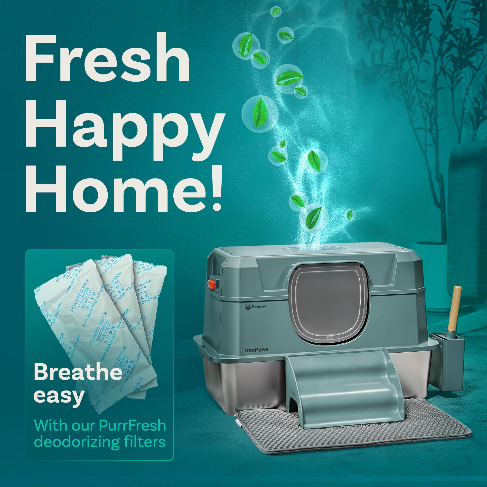 Stainless Steel Litter Box With Lid Stainless Steel Cat Litter Box Xl High Sides Metal Litterbox Large Kitty Litterbox Enclosed