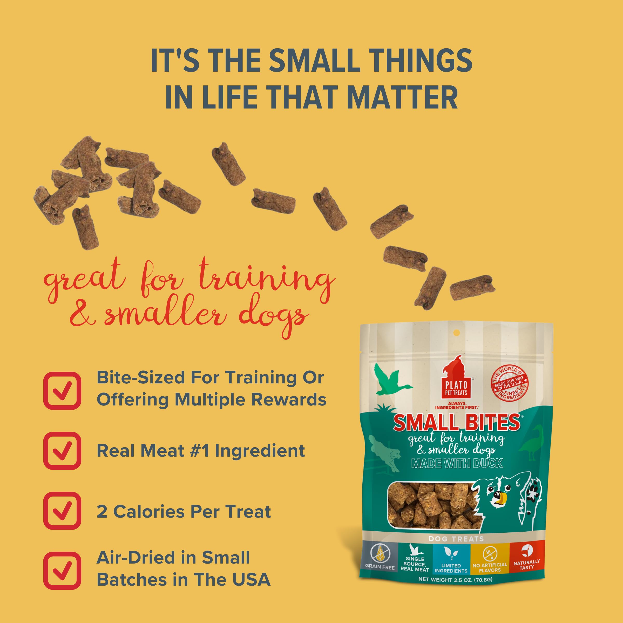 Plato Dog Small Bites Grain Free Duck 6Oz