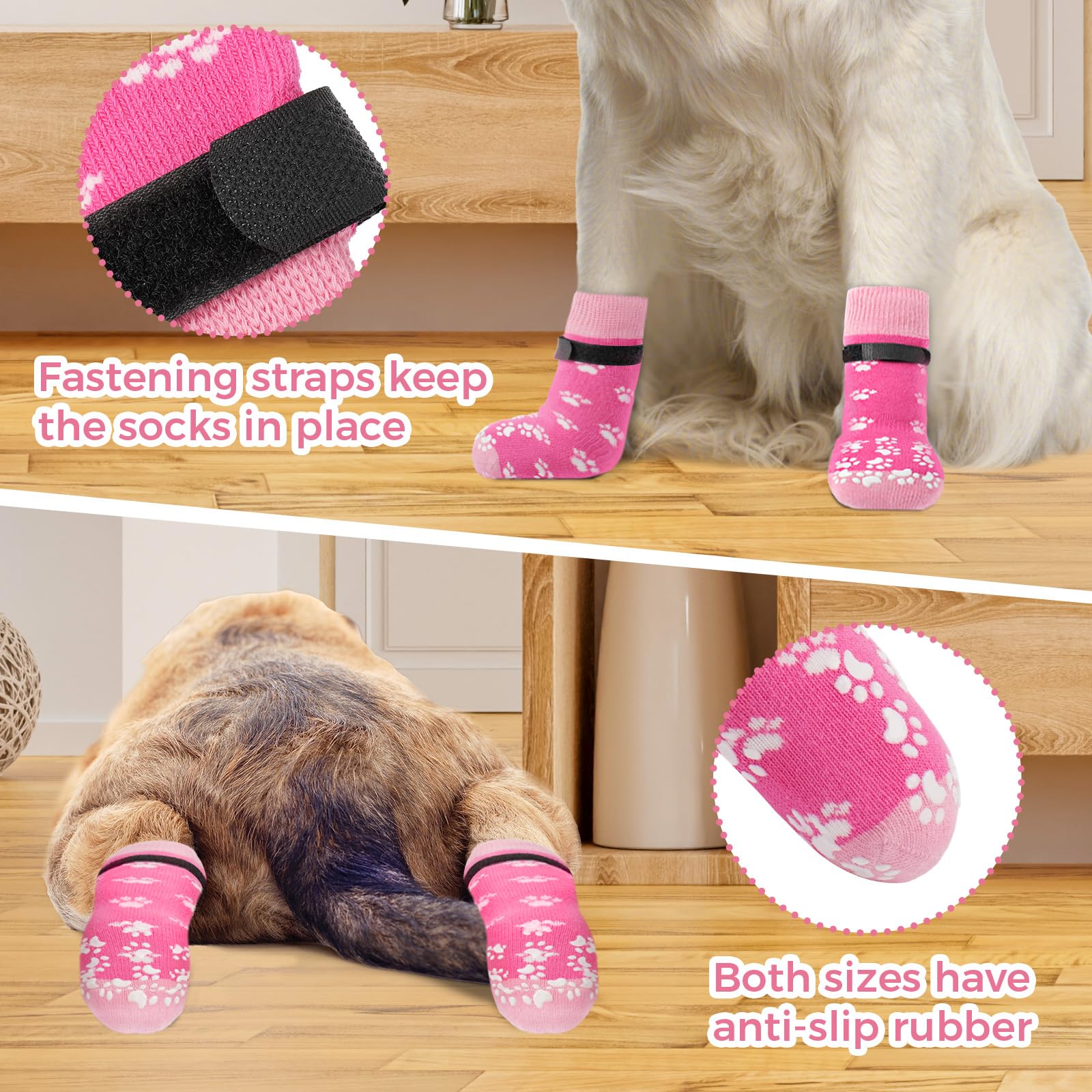 Non-Slip Dog Socks Prevent Licking Paws,Socks For Senior Dogs Walk On Hardwood Floor,Dog Grippers With Strong Traction,Dog Essen