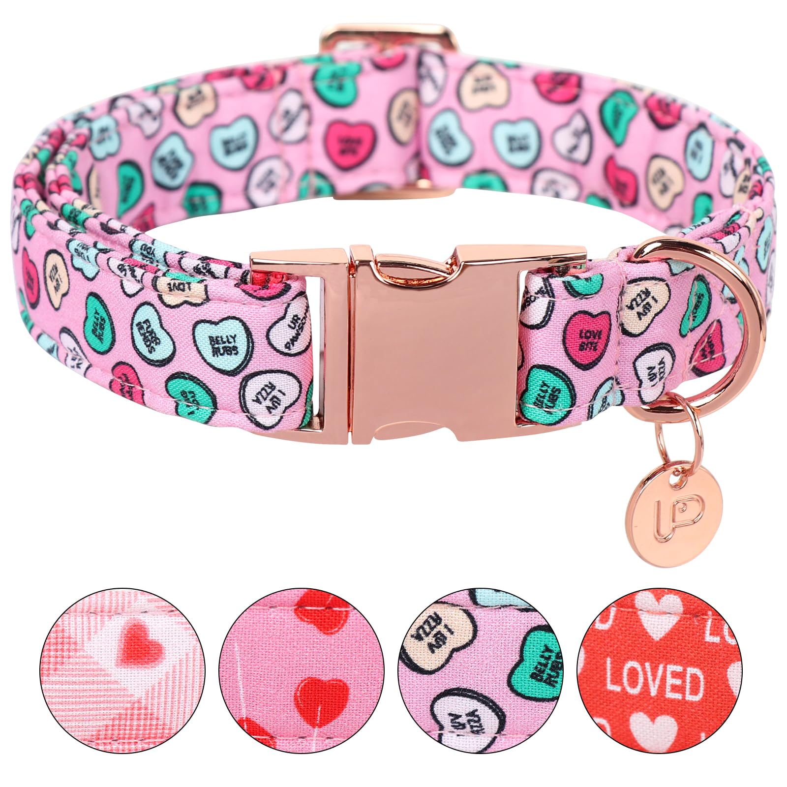 Up Urara Pup Valentine'S Dog Collar, Heart Dog Collar For Small Medium Large Girl Boy Dogs Or Cats, Wedding Dog Collar Match Dog