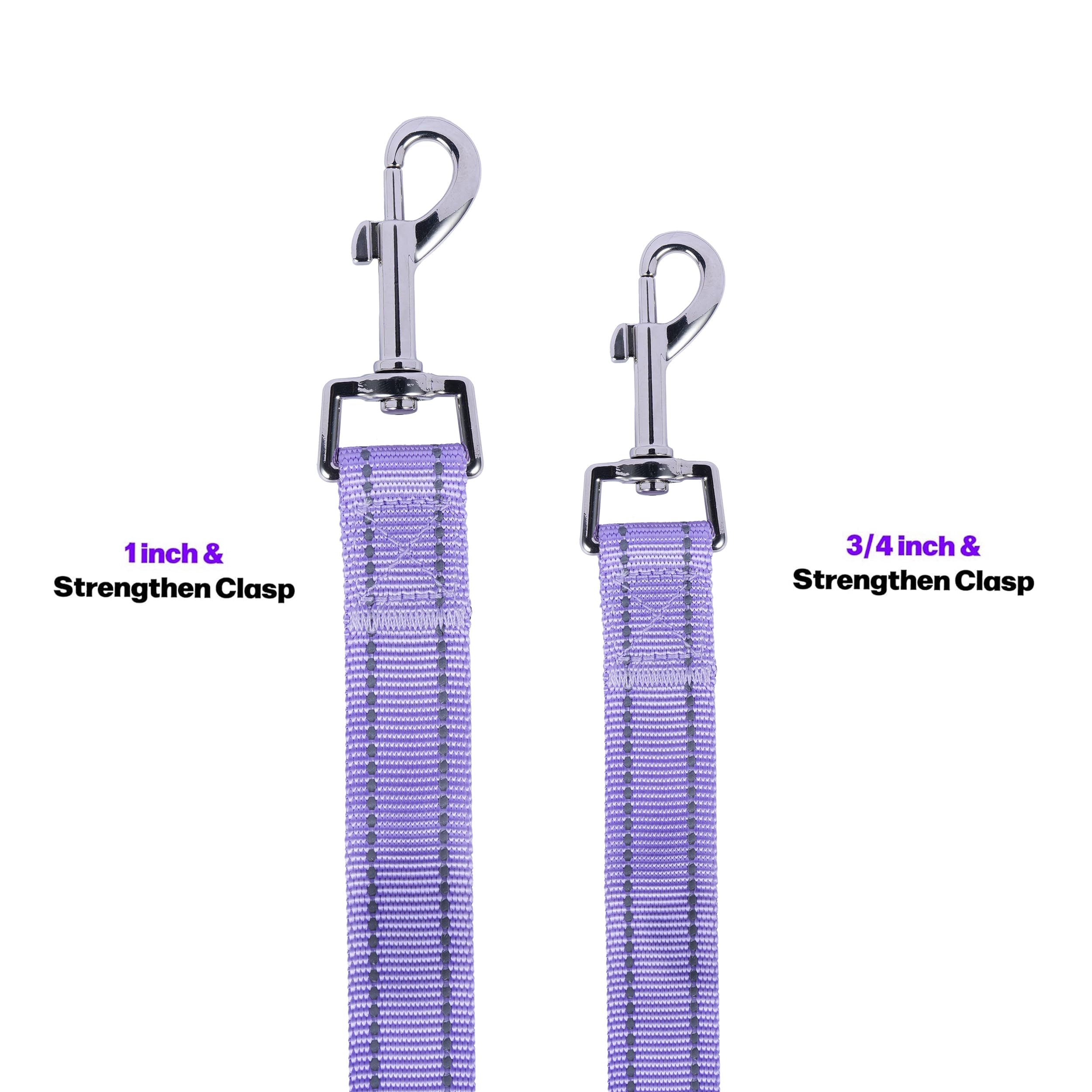 Trukspet 5Ft Reflective Dog Leash With Soft Padded Handle For Training,Walking Lead For Large & Medium Dog1Inch Wide Purple