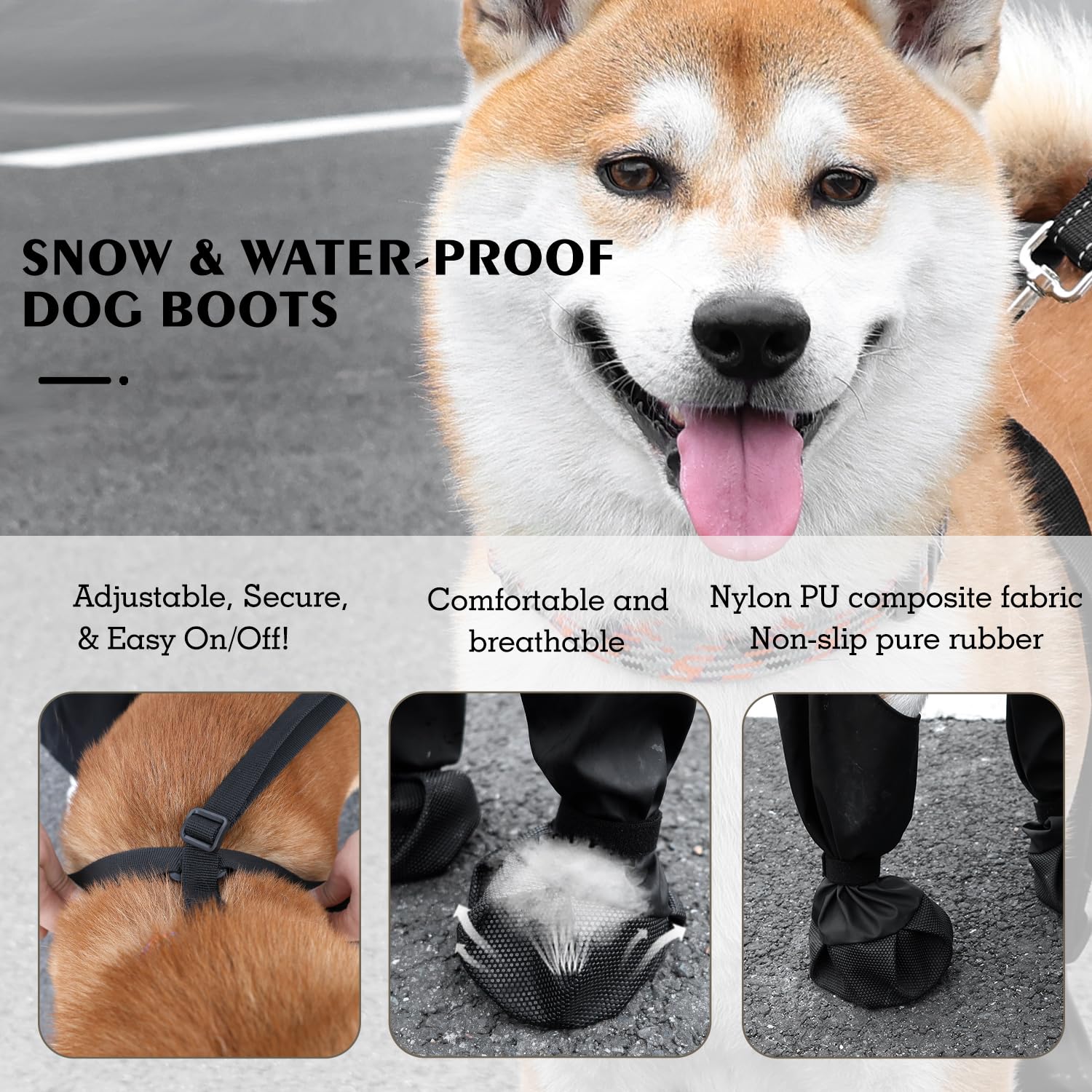 Cotati Dog Suspender Boots Waterproof Dogs Boots & Leggings,Dog Paws Shoes Protectors With Suspenders Small To Large For Snow An
