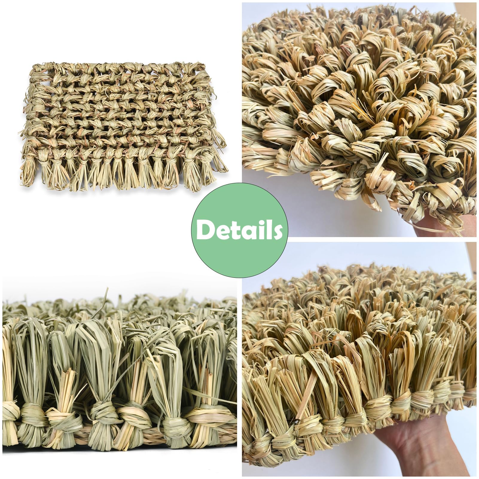 Rebecca Online Rabbit Grass Bed Timothy Hay Bunny Mat - Natural Chewable Pet Nest For Rabbits, Guinea Pigs, Hamsters - Safe, Org