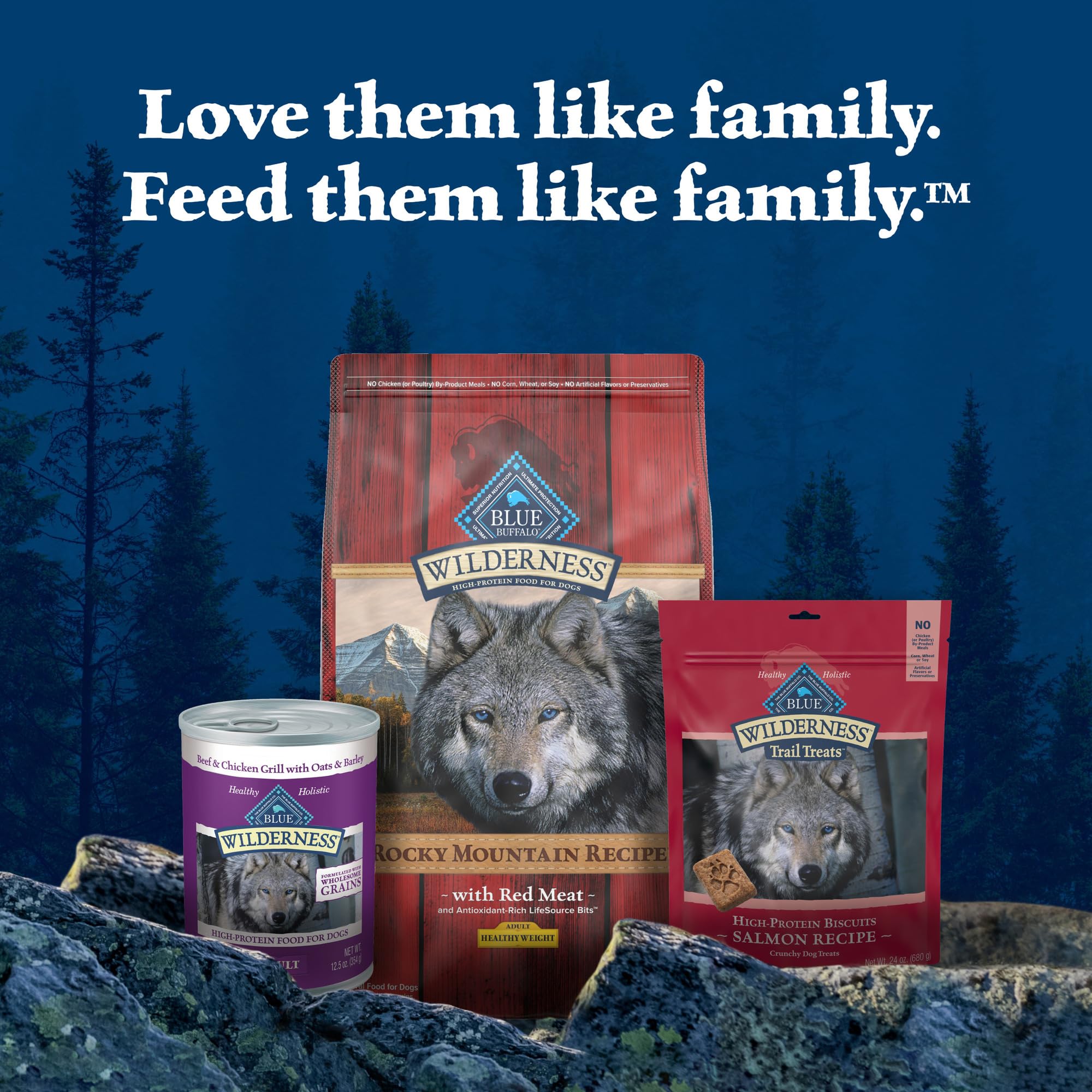 Blue Buffalo Wilderness High-Protein Rocky Mountain Recipe Healthy Weight Dry Food for Adult Dogs, Red Meat, 28-lb. Bag