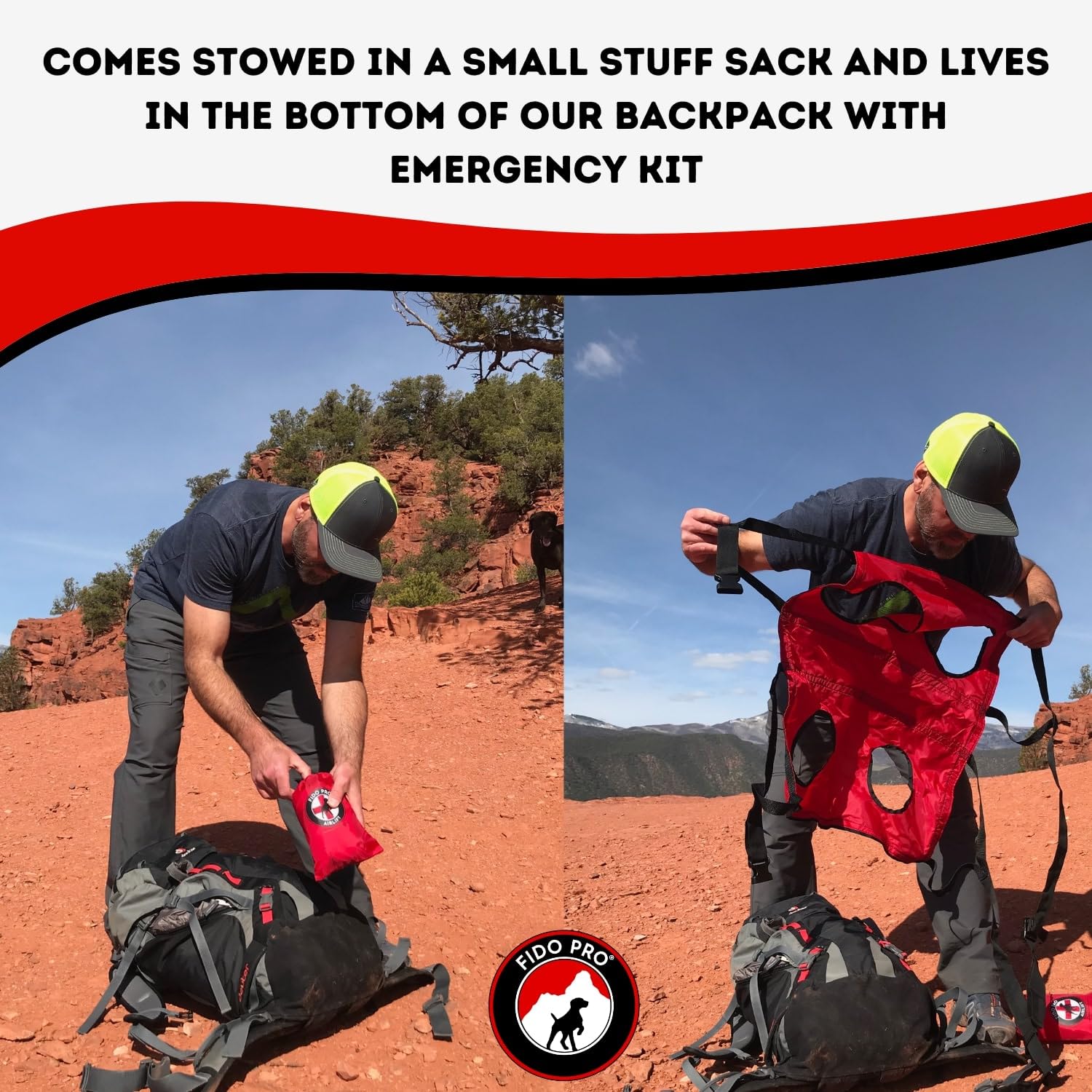 Fido Pro Airlift Emergency Dog Rescue Sling - Lightweight, Packable Dog Sling For Extra Large Dogs With 8-Point Support System F