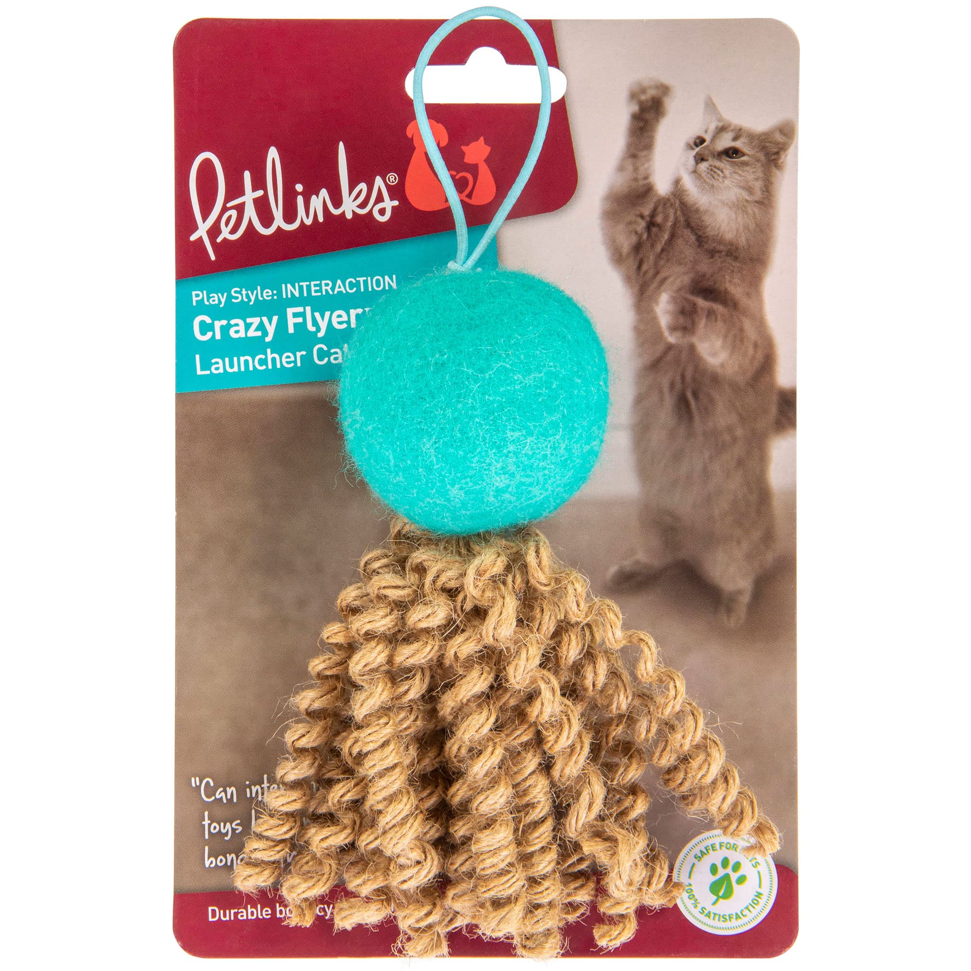 Petlinks Crazy Flyer Launcher Cat Toy - Teal, One Size