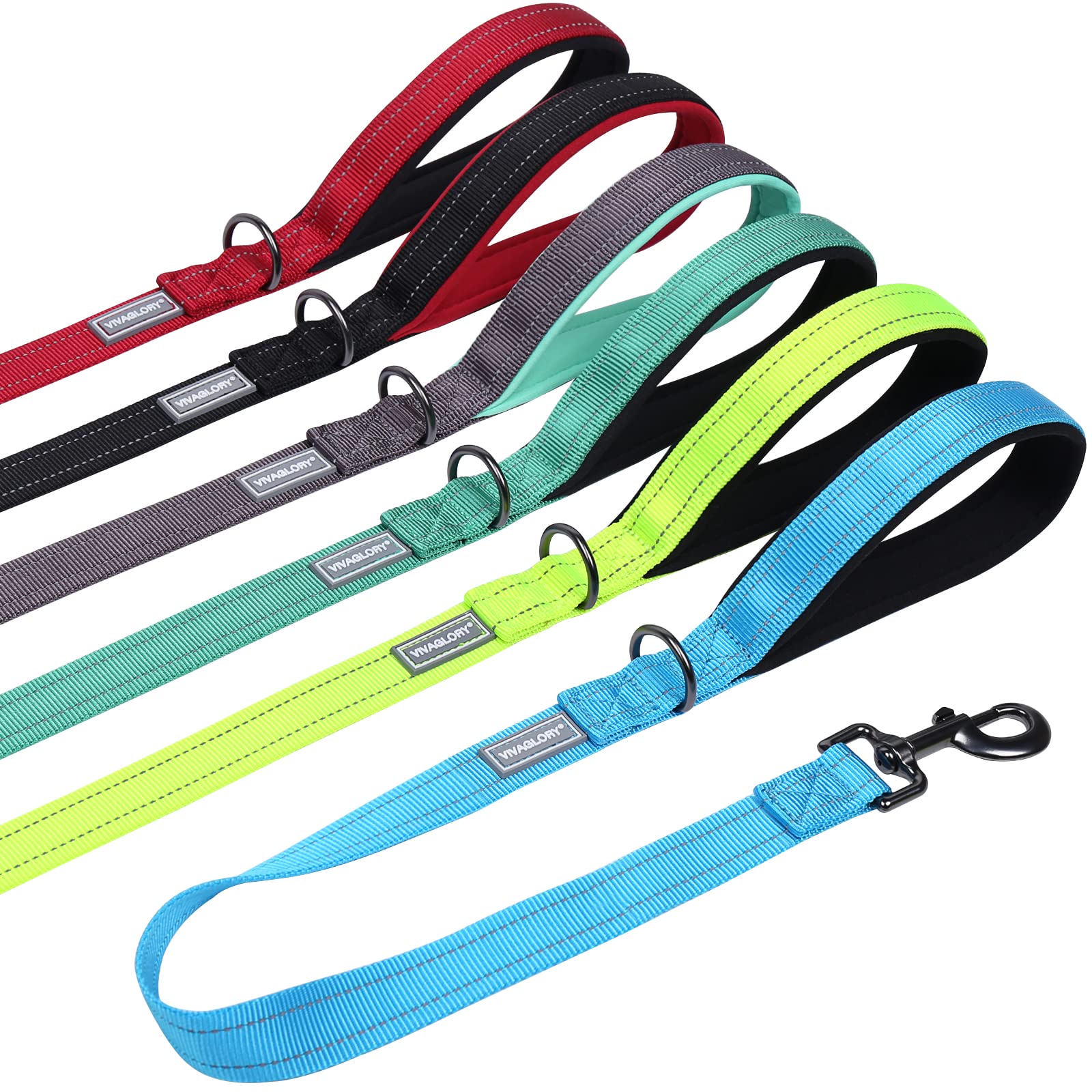 Vivaglory Short Dog Leash For Medium & Large Dogs, 24Inch, Lake Blue